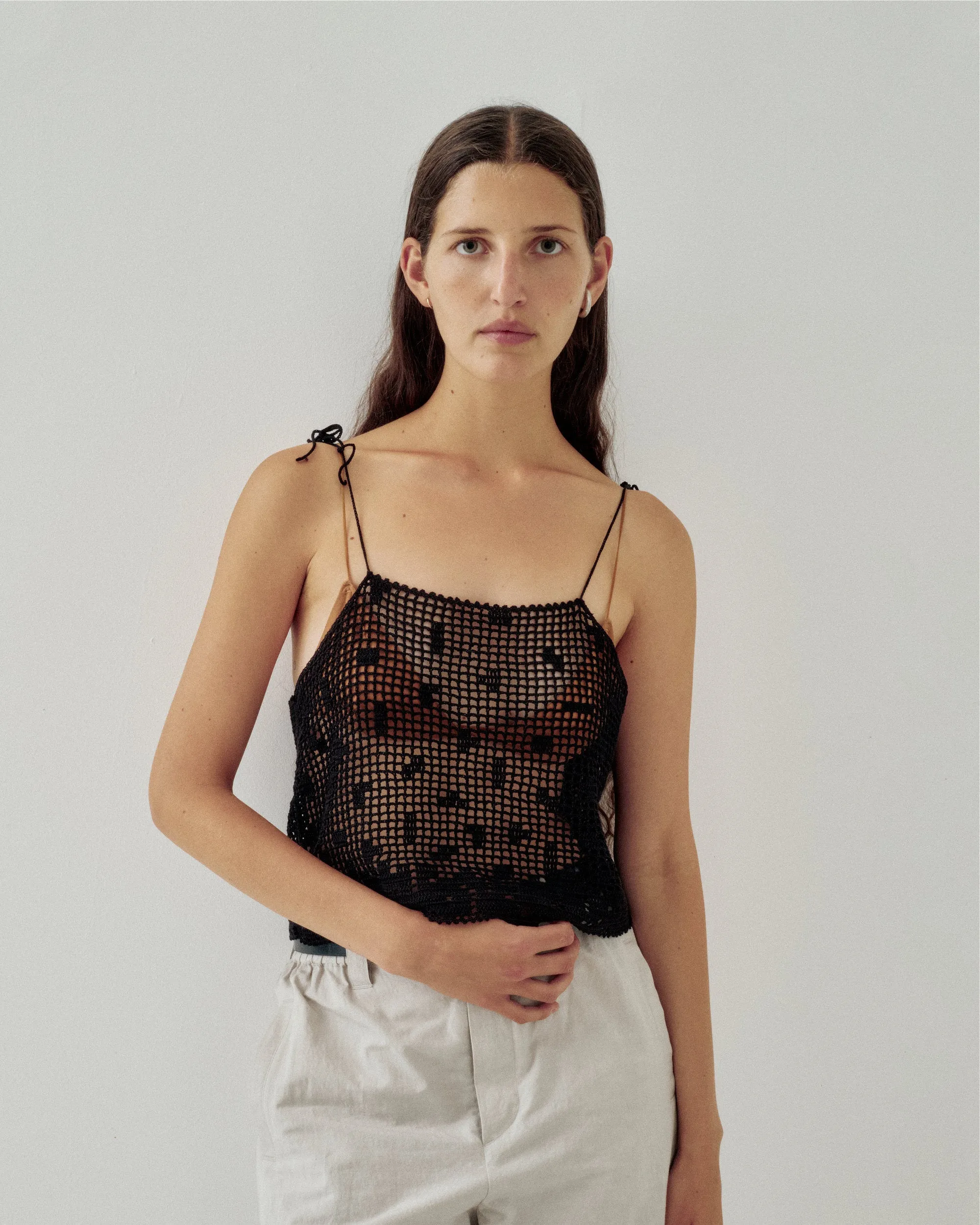 CROCHET CAMISOLE IN BLACK sold by Sayaka Davis product image thumbnail 4