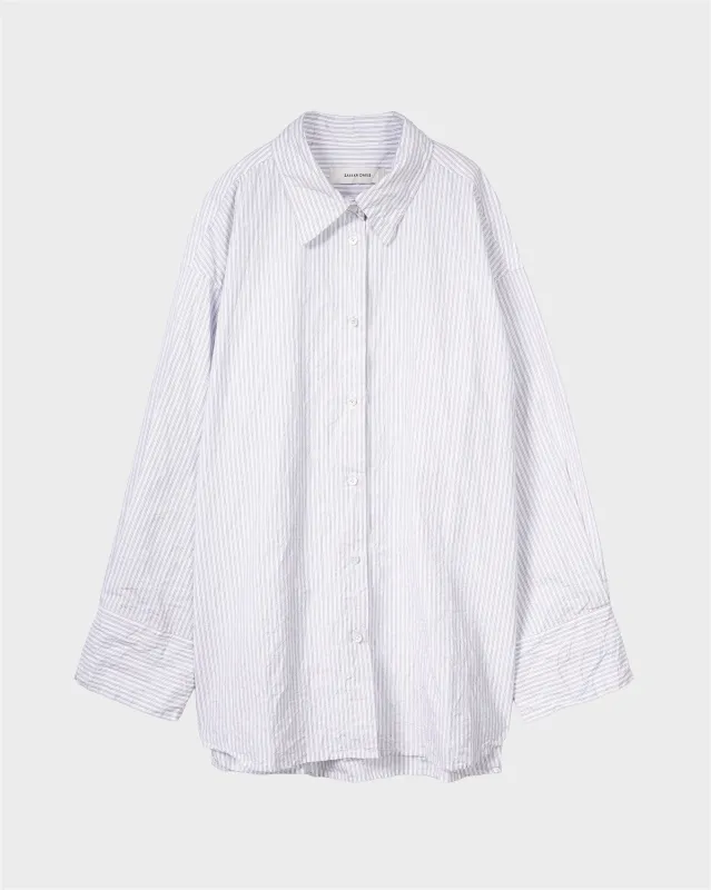 Crinkled Oversized Shirt in Stripes sold by Sayaka Davis