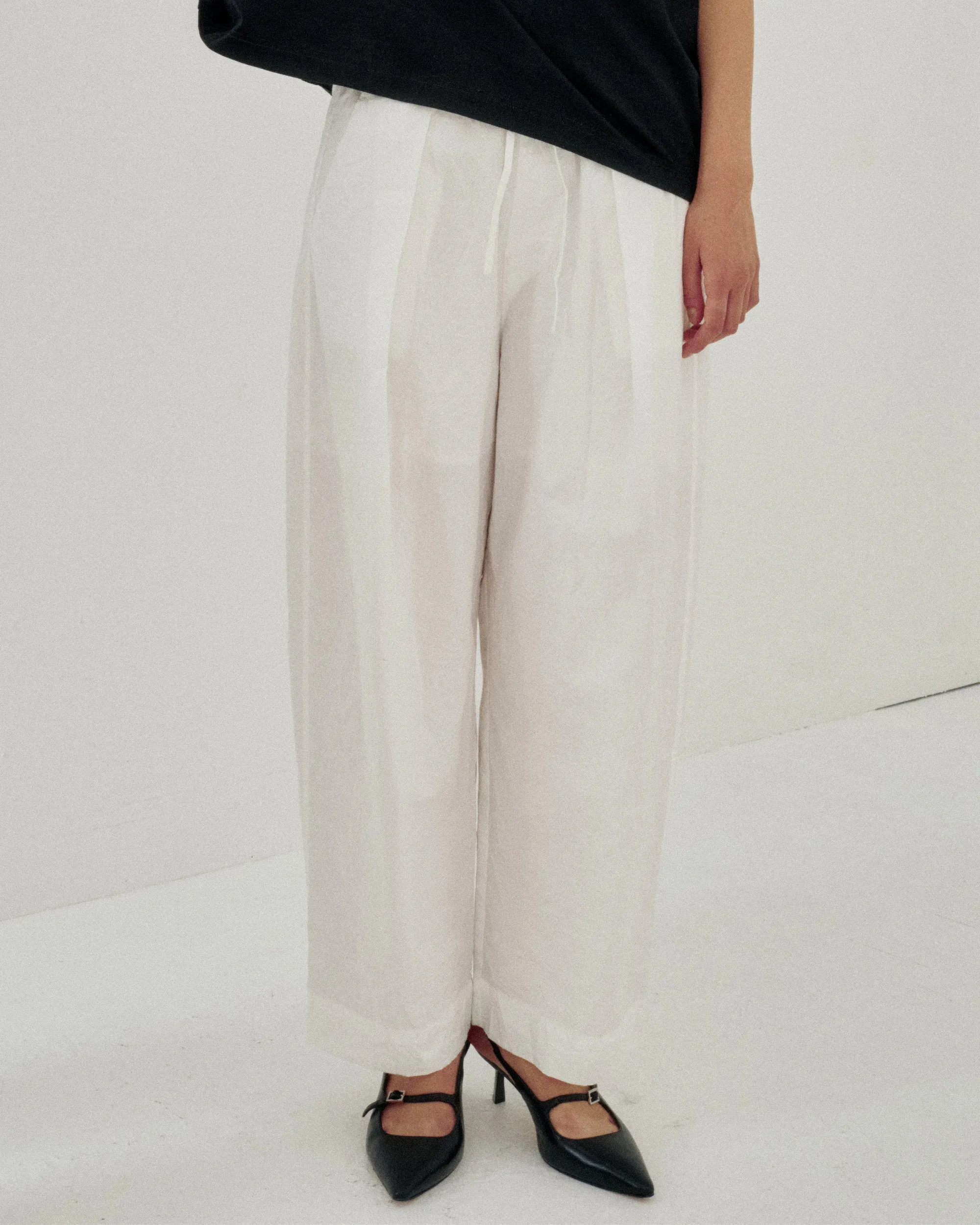 Tucked Pull-on Pants in White sold by Sayaka Davis product image thumbnail 2