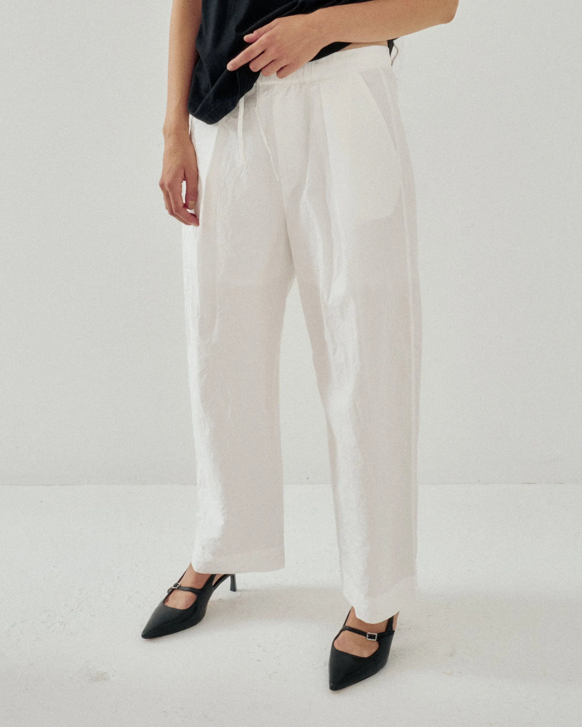 Tucked Pull-on Pants in White sold by Sayaka Davis product image thumbnail 3