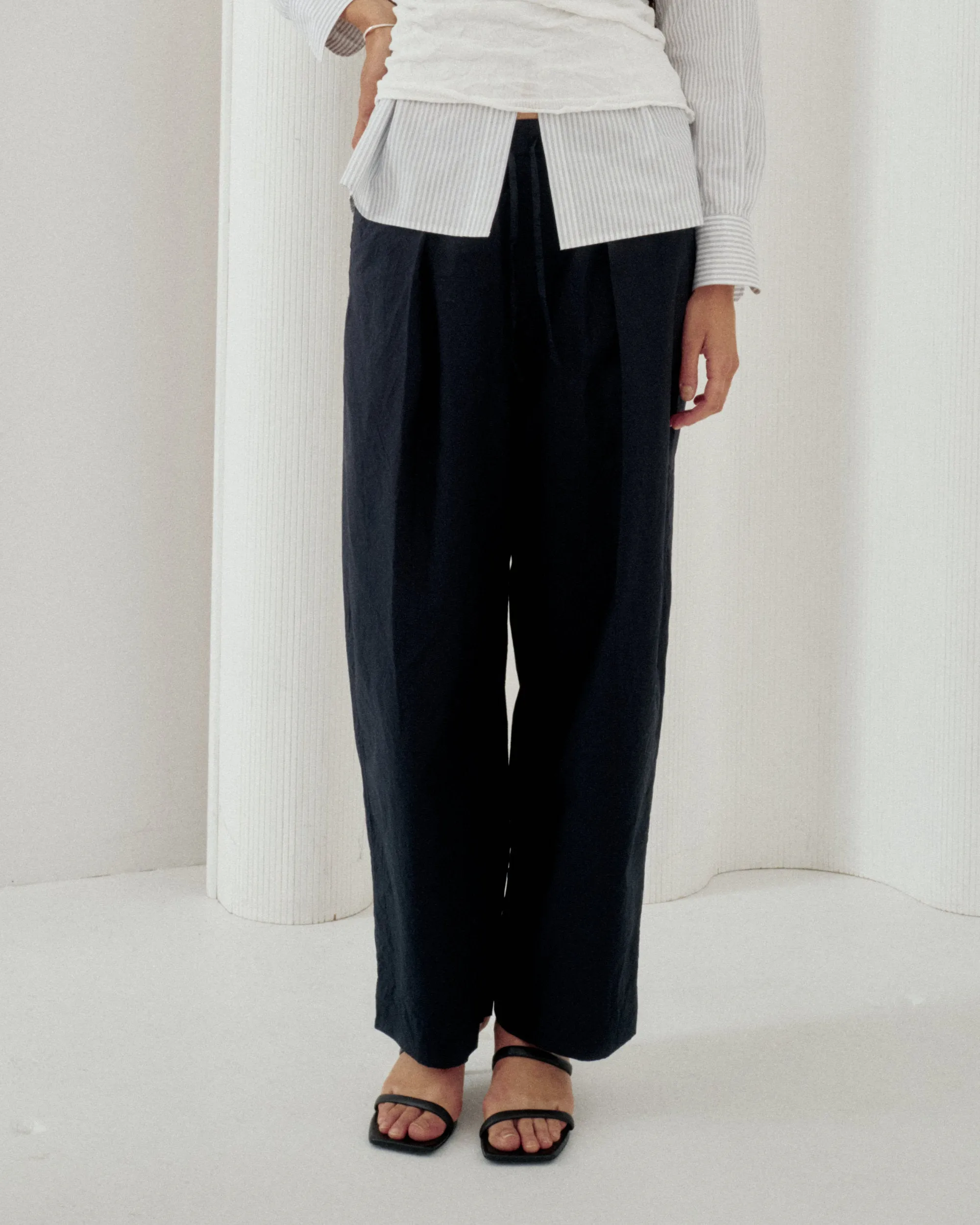 Tucked Pull-on Pants in Navy sold by Sayaka Davis product image thumbnail 2