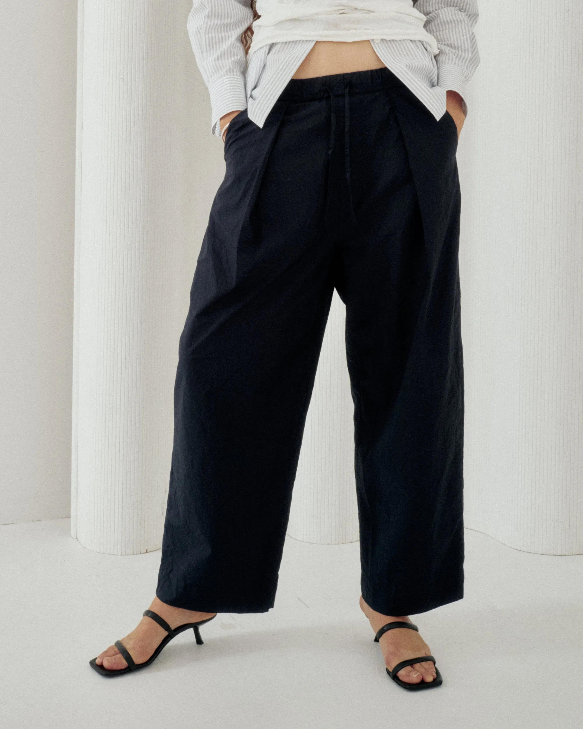 Tucked Pull-on Pants in Navy sold by Sayaka Davis product image thumbnail 3