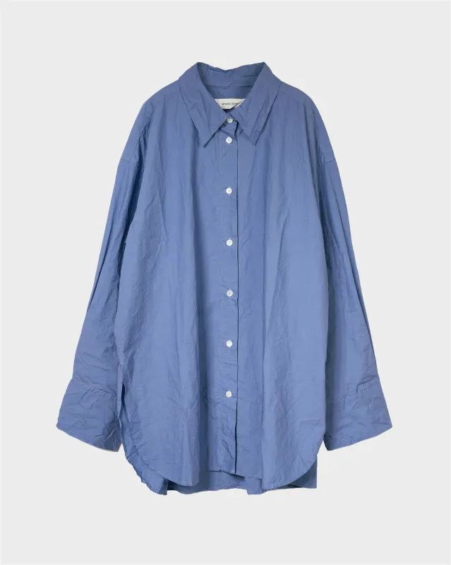 CRINKLED OVERSIZED SHIRT IN FRENCH BLUE made by Sayaka Davis
