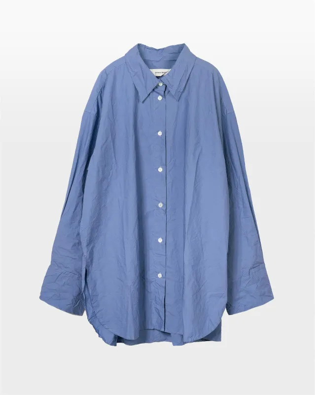 Crinkled Oversized Shirt in French Blue made by Sayaka Davis