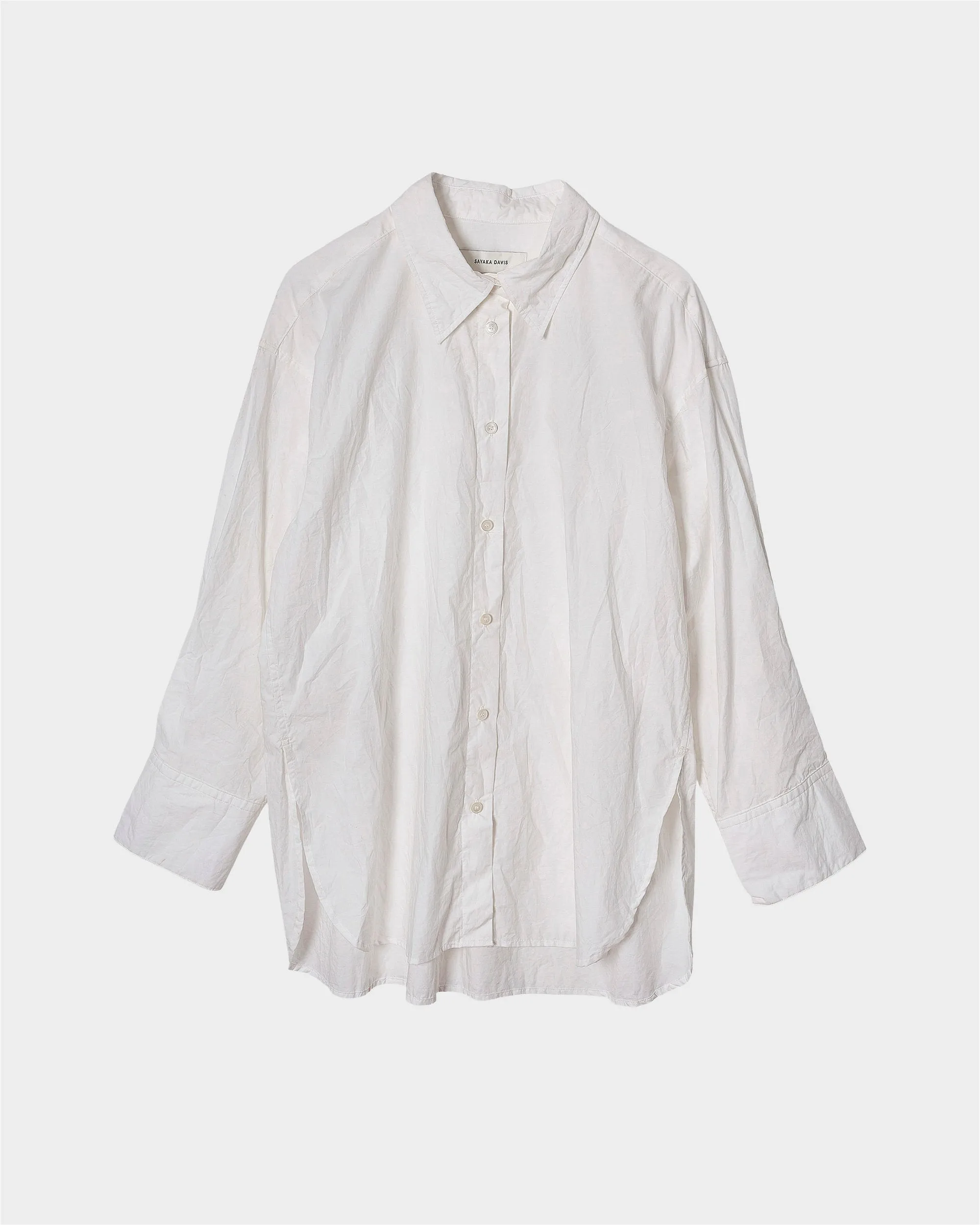 Crinkled Oversized Shirt in White sold by Sayaka Davis