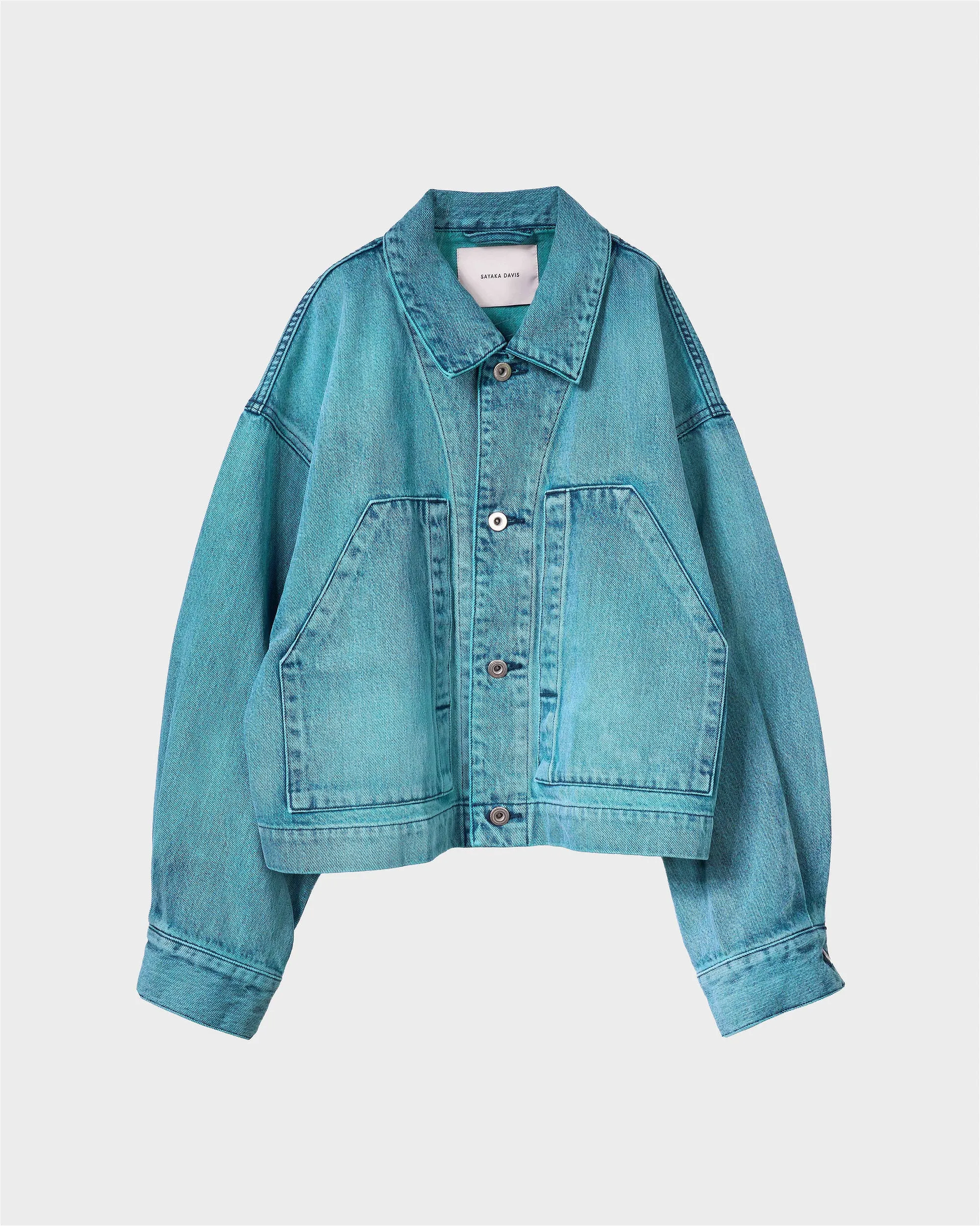 CROPPED JACKET IN AQUA sold by Sayaka Davis product image thumbnail 5