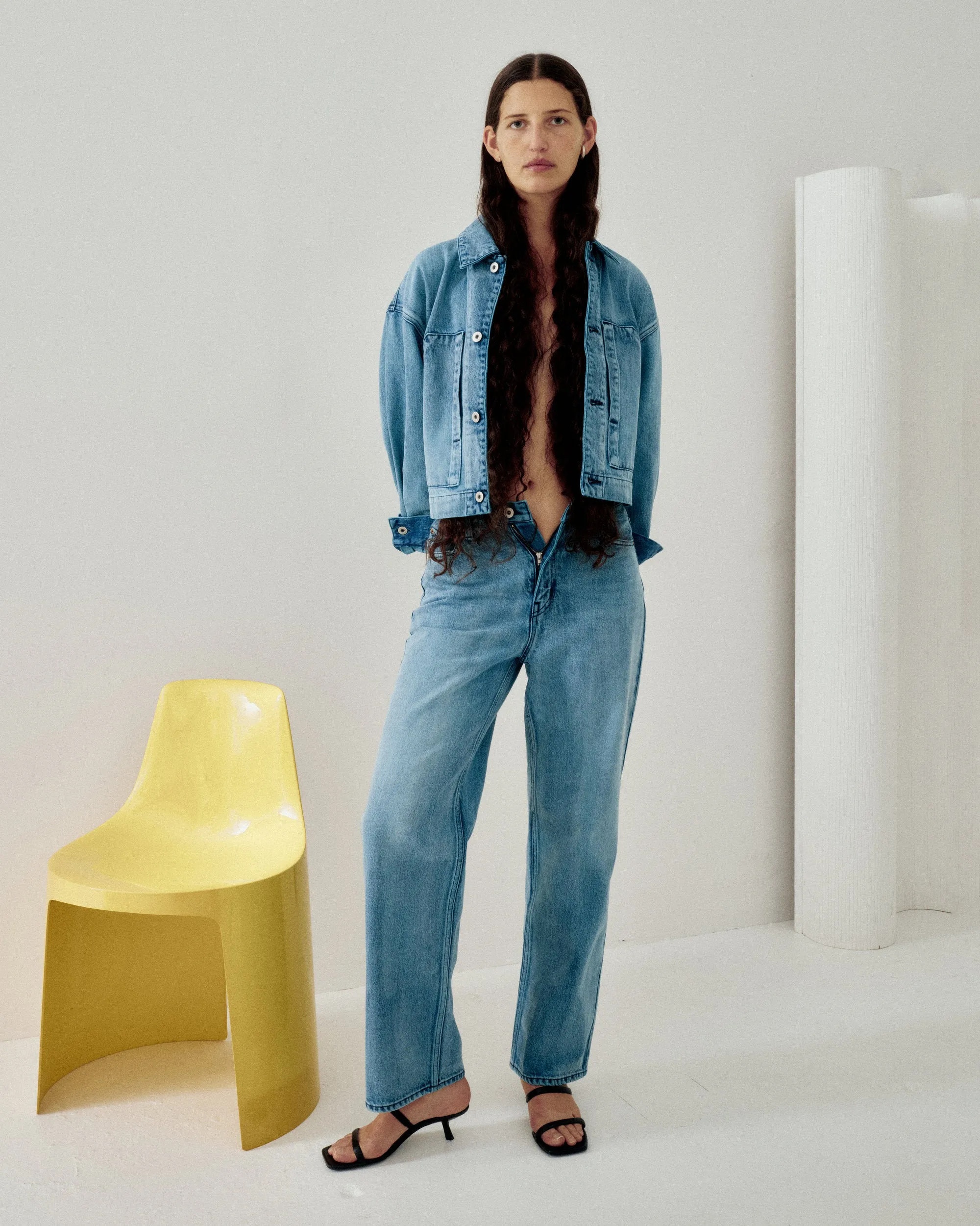 CROPPED JACKET IN AQUA sold by Sayaka Davis product image thumbnail 4