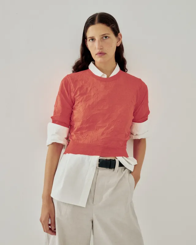 CRINKLED PULLOVER IN POPPY RED made by Sayaka Davis