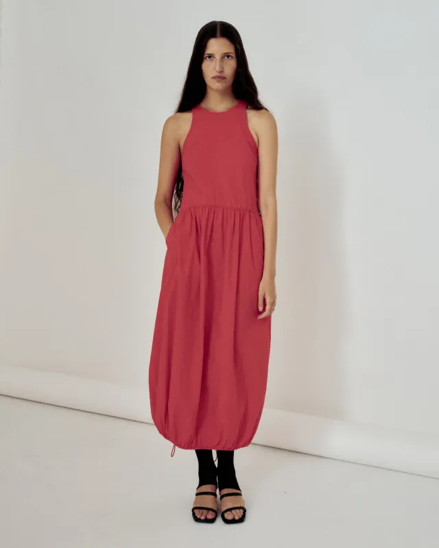 BALLOON TANK DRESS IN VERMILION made by Sayaka Davis