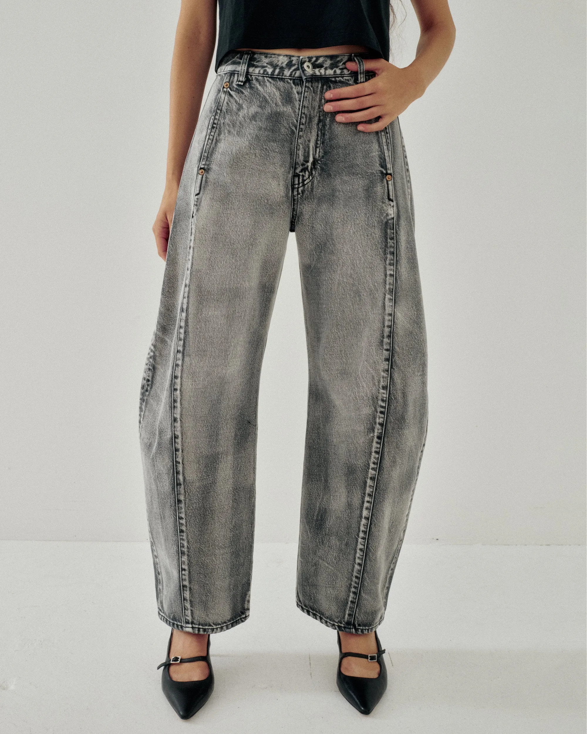 Barrel Denim in Light Gray sold by Sayaka Davis product image thumbnail 3