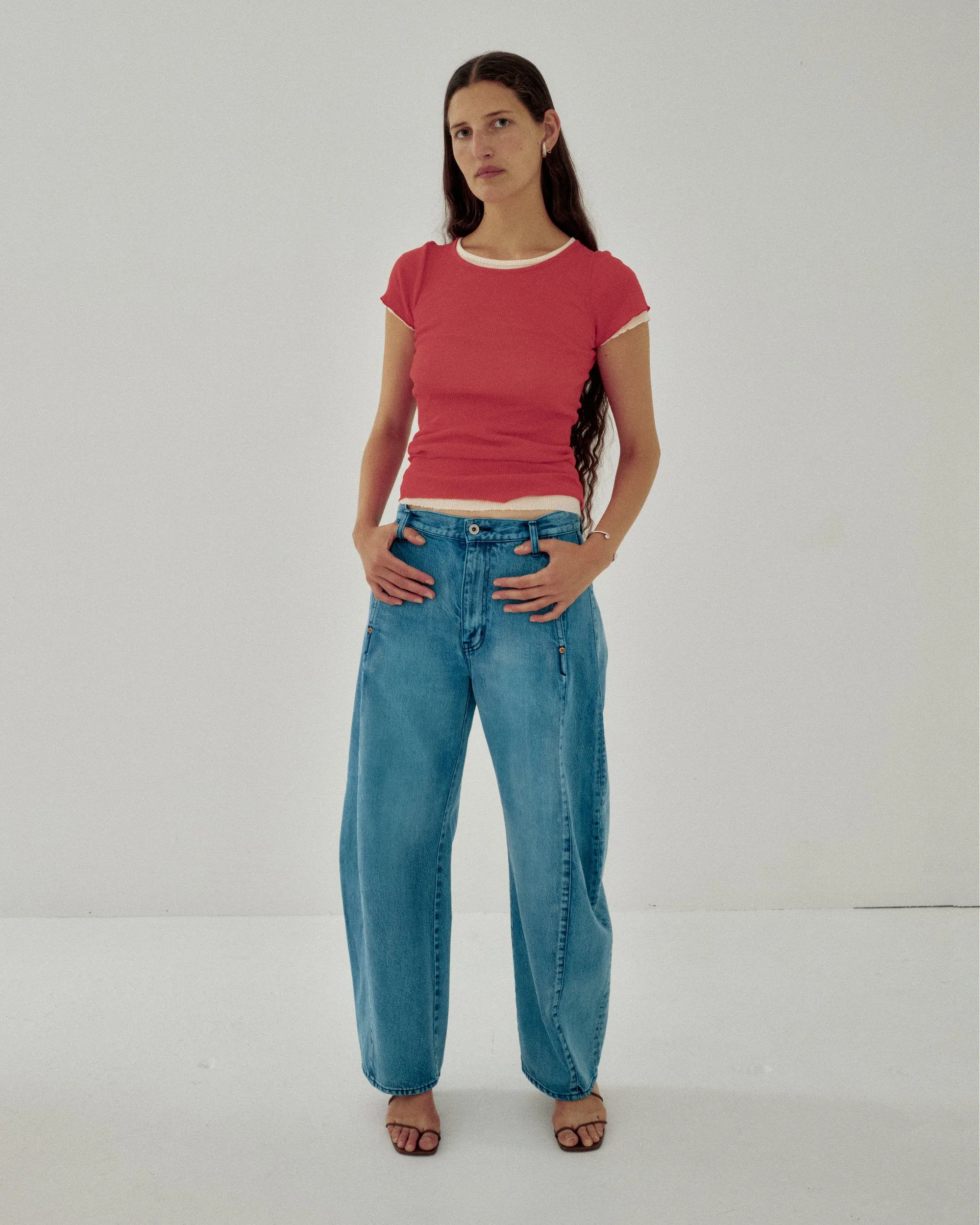 Barrel Denim in Aqua sold by Sayaka Davis product image thumbnail 5