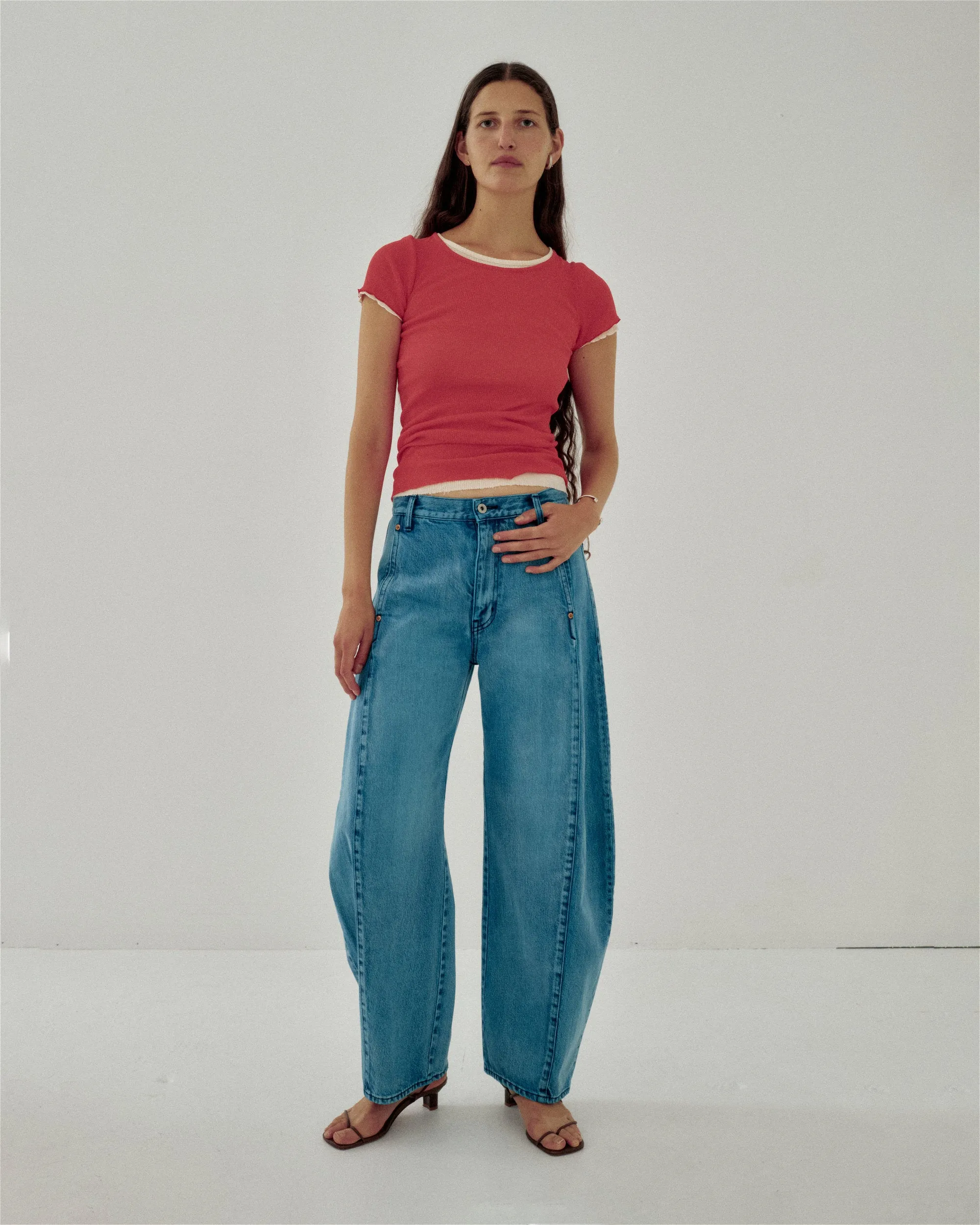 Barrel Denim in Aqua sold by Sayaka Davis product image thumbnail 4