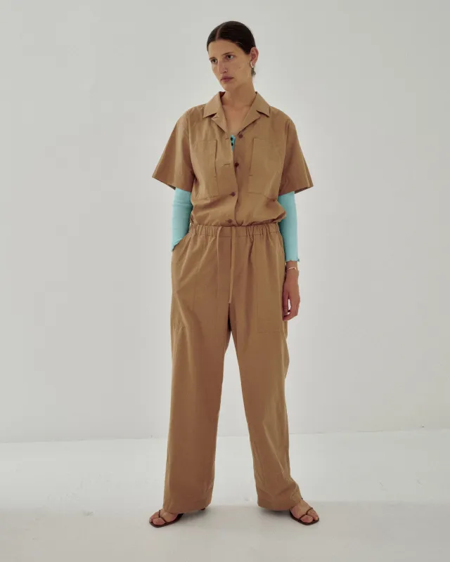 Coverall in Tan Brown made by Sayaka Davis