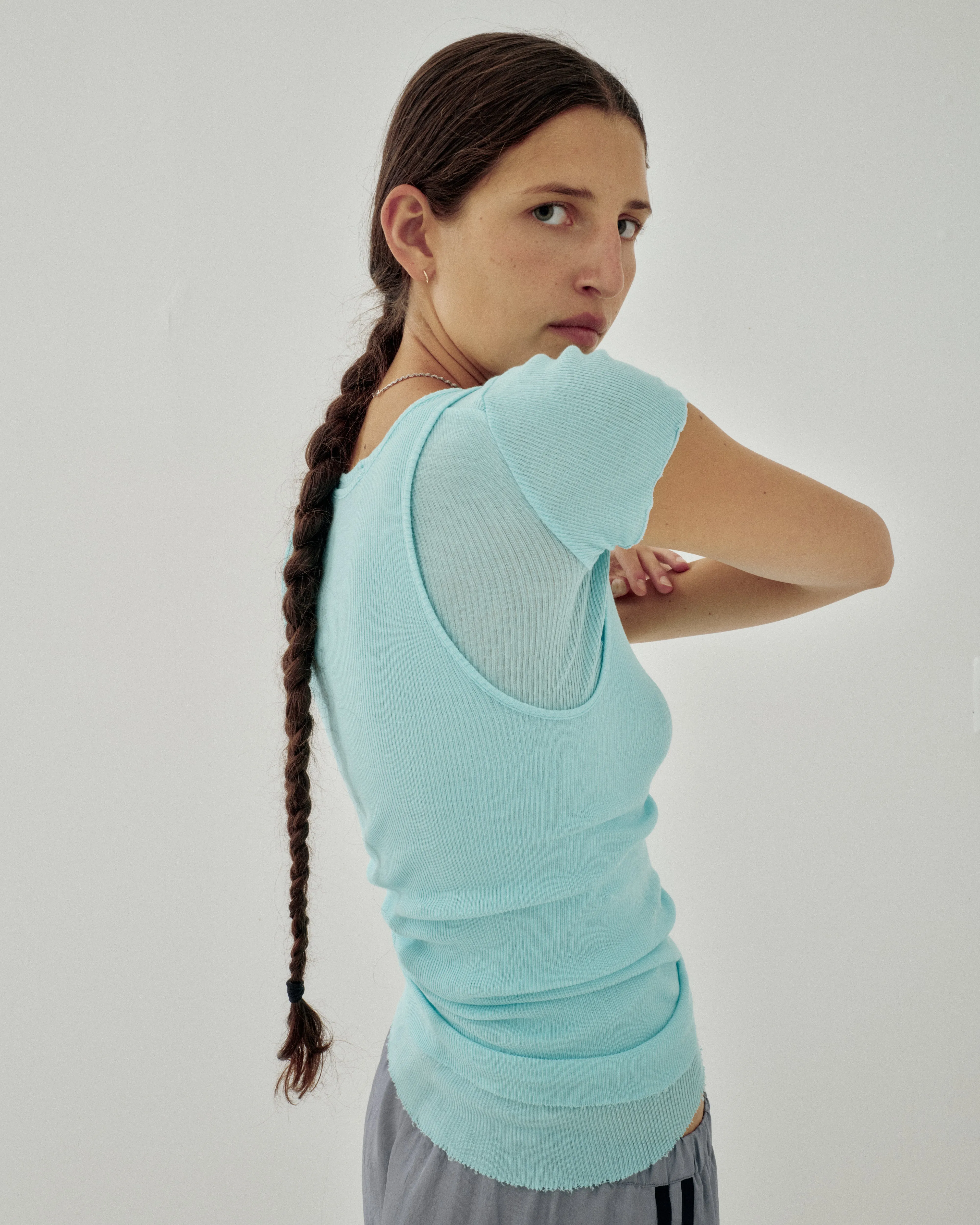 Rib Tank in Cyan sold by Sayaka Davis product image thumbnail 4