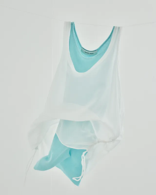 Rib Tank in Cyan made by Sayaka Davis