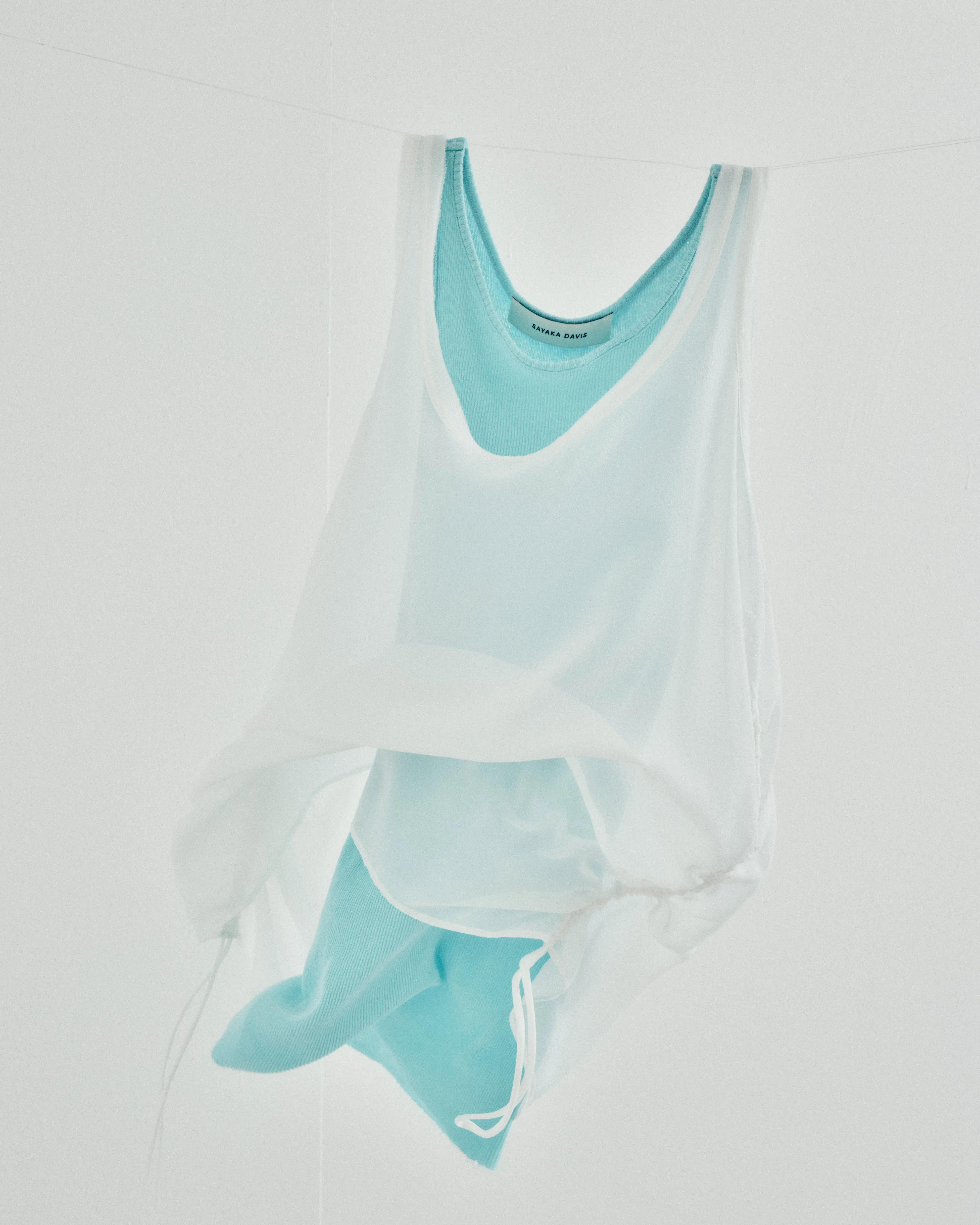 Rib Tank in Cyan sold by Sayaka Davis