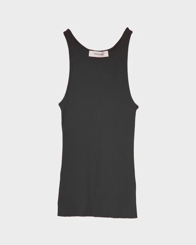 Rib Tank in Black made by Sayaka Davis