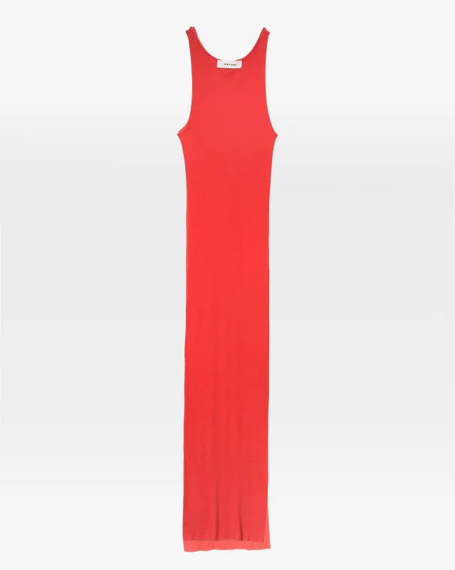 Rib Tank Dress in Poppy Red made by Sayaka Davis