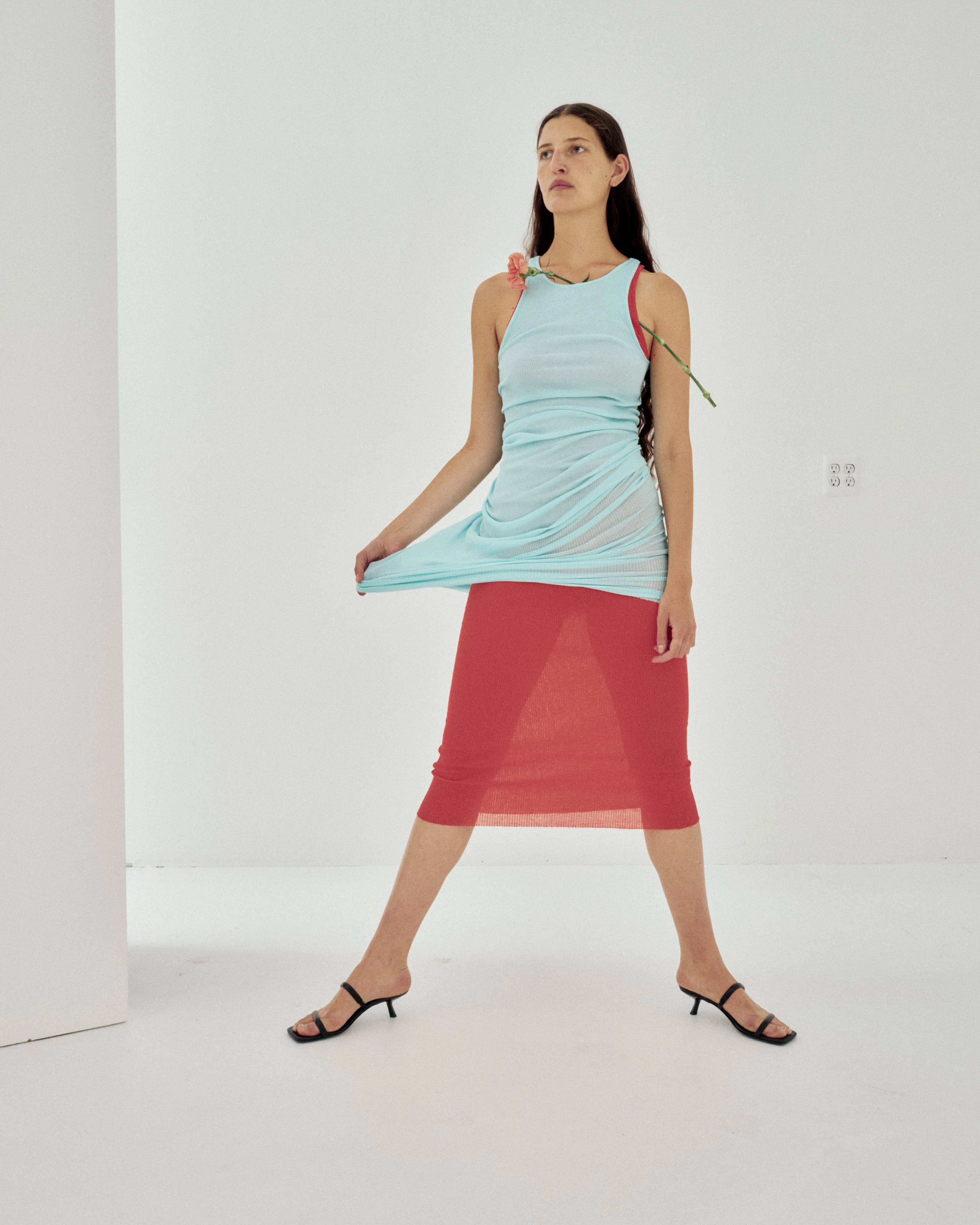 Rib Tank Dress in Poppy Red sold by Sayaka Davis product image thumbnail 3