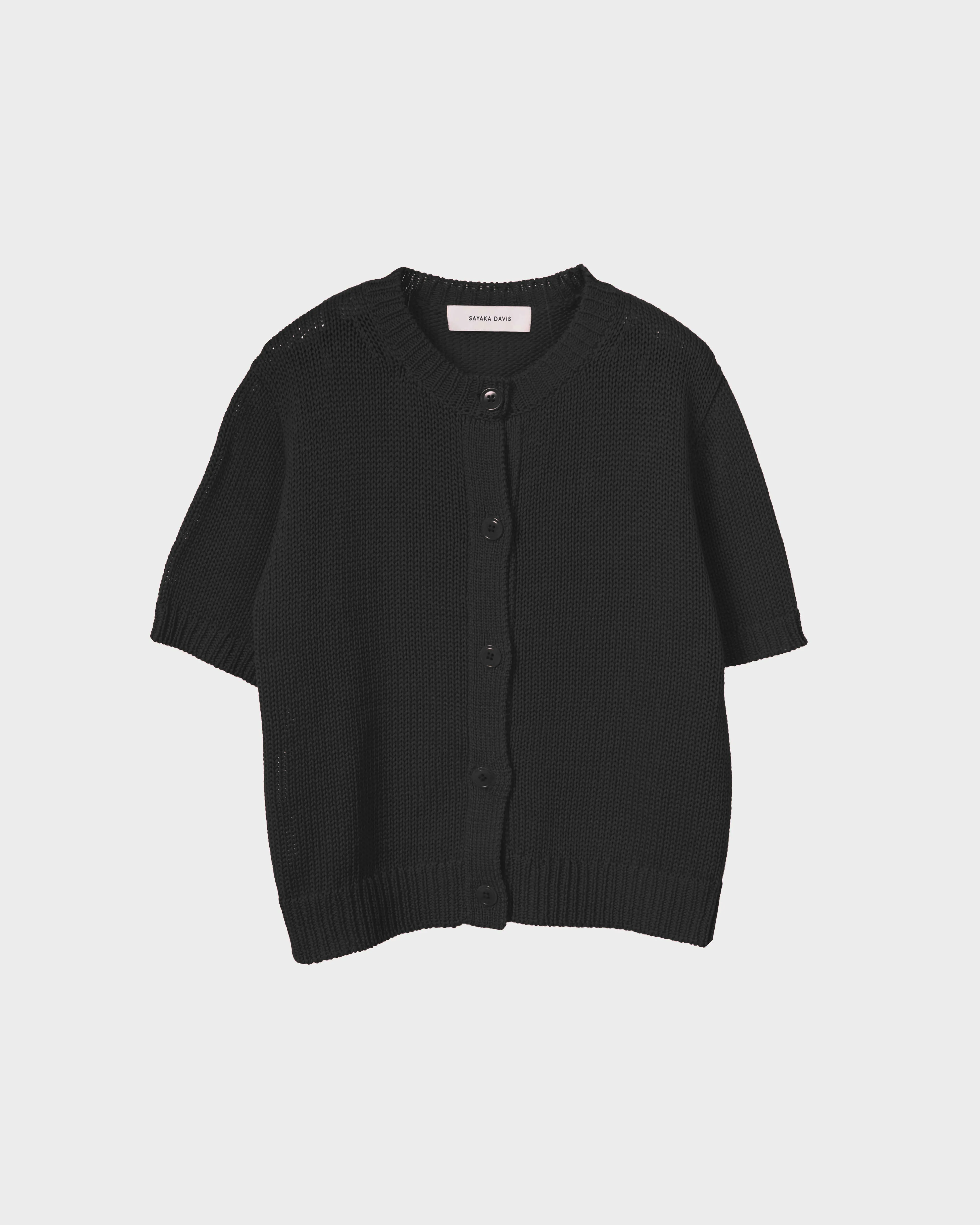 Tape Yarn Cardigan in Black sold by Sayaka Davis