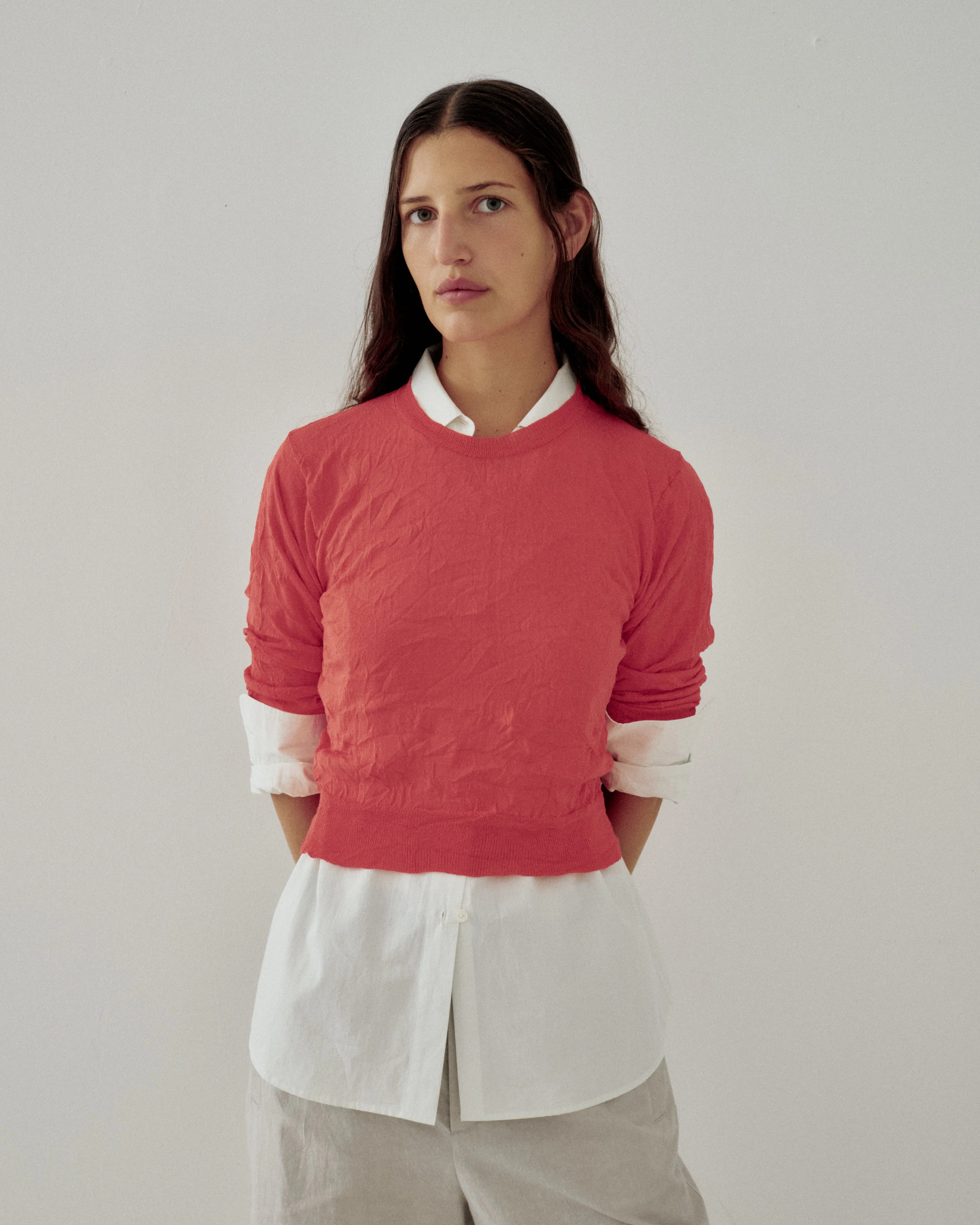 Crinkled Pullover in Poppy Red sold by Sayaka Davis product image thumbnail 2