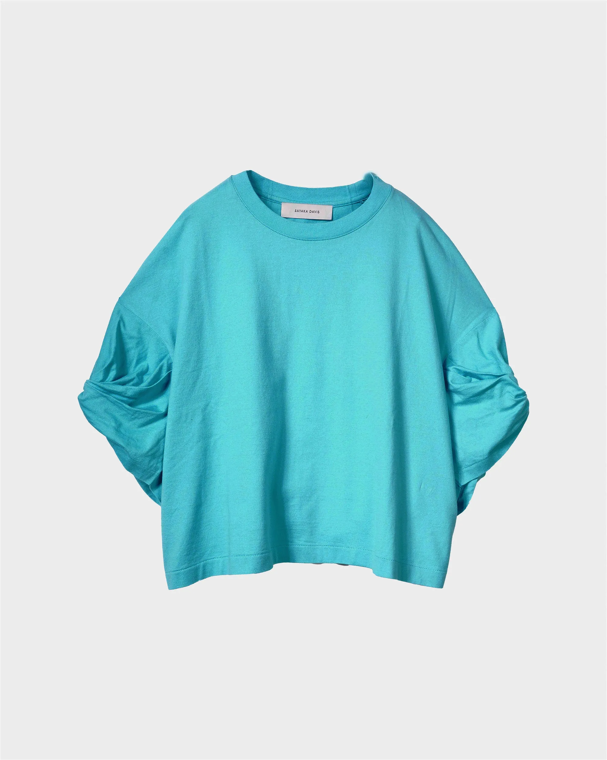 Twisted Sleeve Tee in Aqua sold by Sayaka Davis
