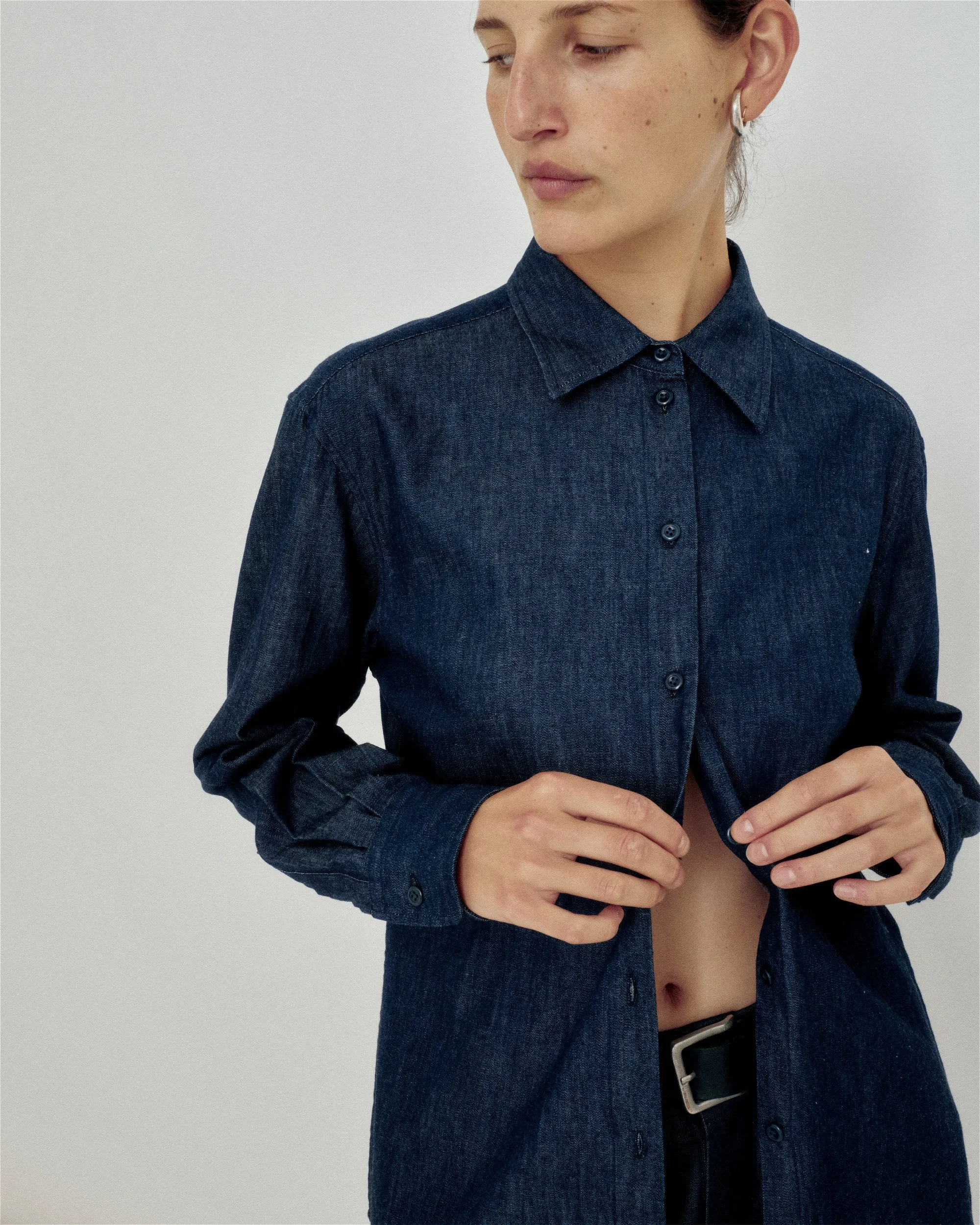 SLIM SHIRT IN INDIGO sold by Sayaka Davis