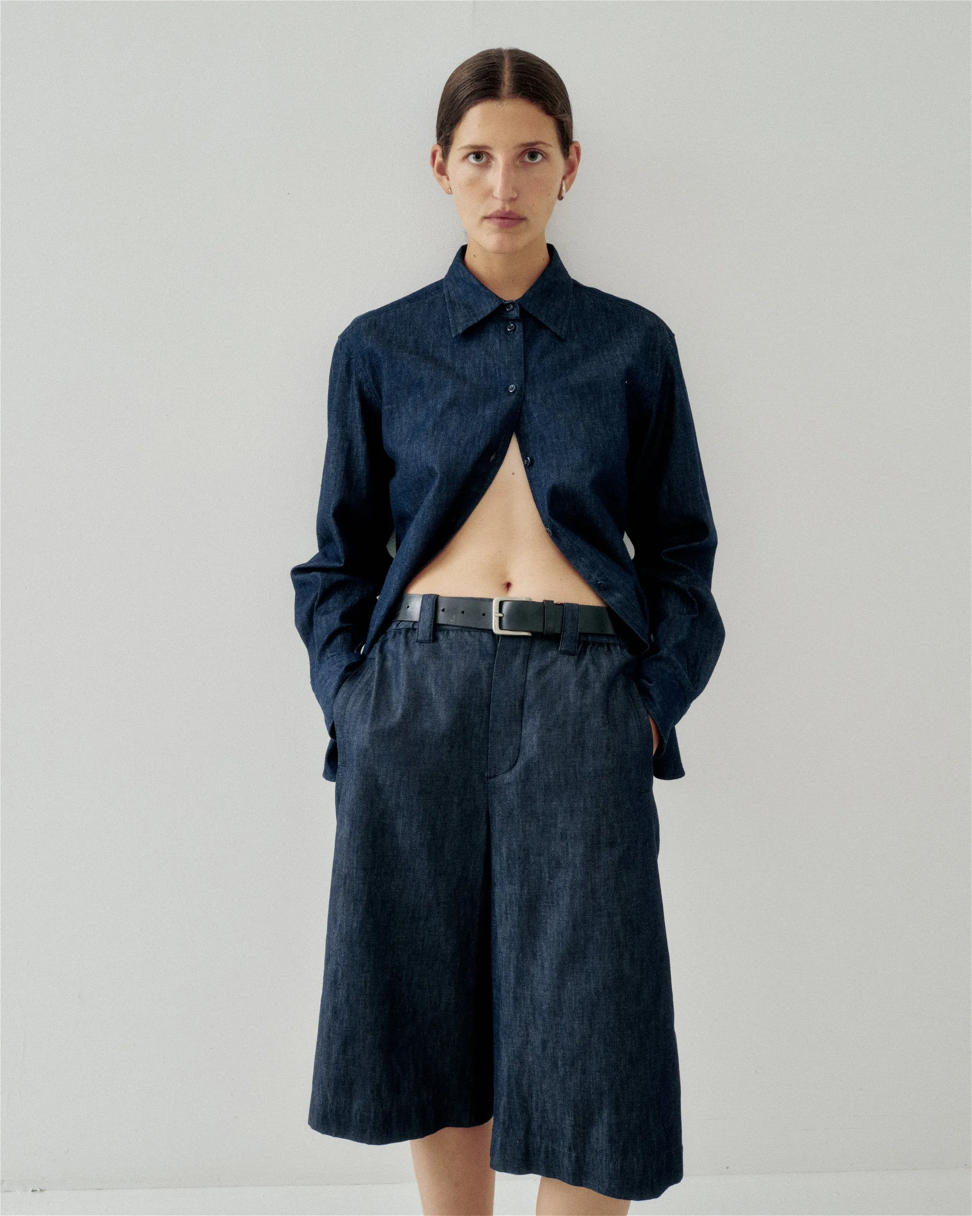 SLIM SHIRT IN INDIGO sold by Sayaka Davis product image thumbnail 4