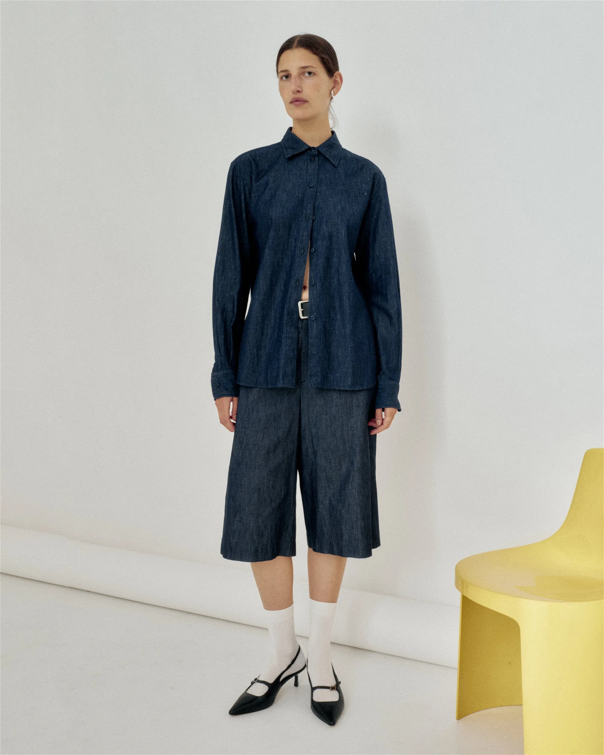 WIDE CAPRIS IN INDIGO sold by Sayaka Davis product image thumbnail 4