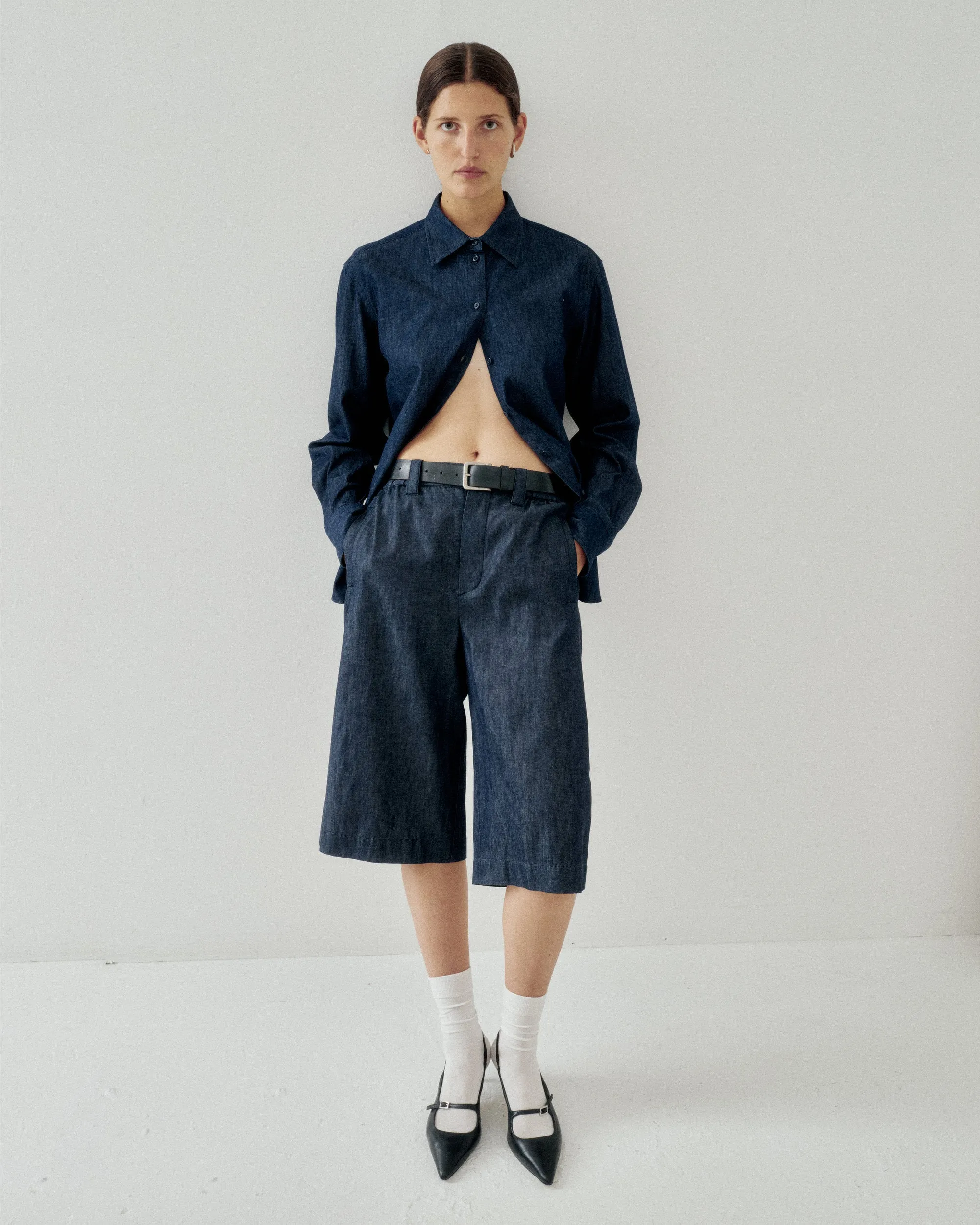 WIDE CAPRIS IN INDIGO sold by Sayaka Davis product image thumbnail 2