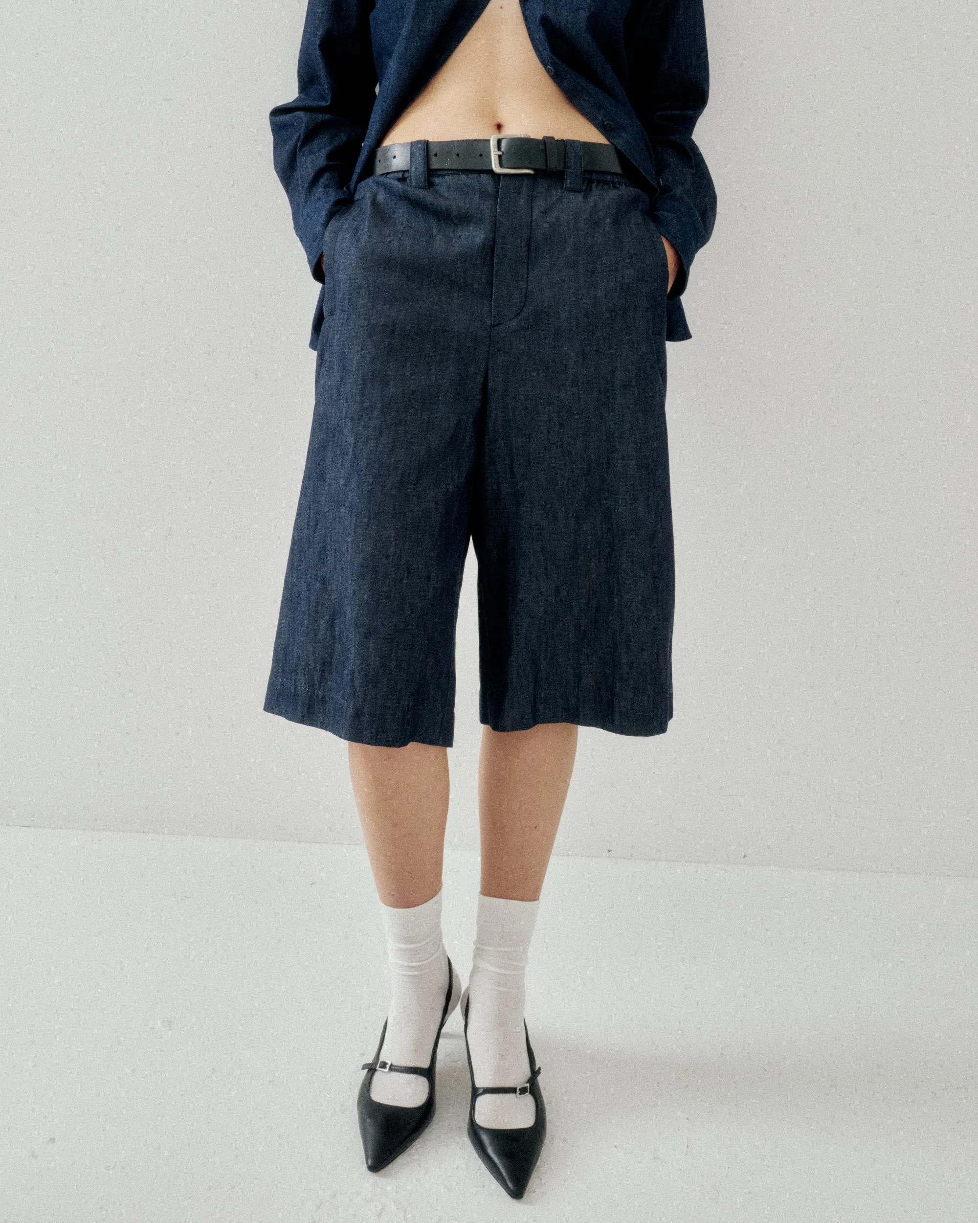 WIDE CAPRIS IN INDIGO sold by Sayaka Davis