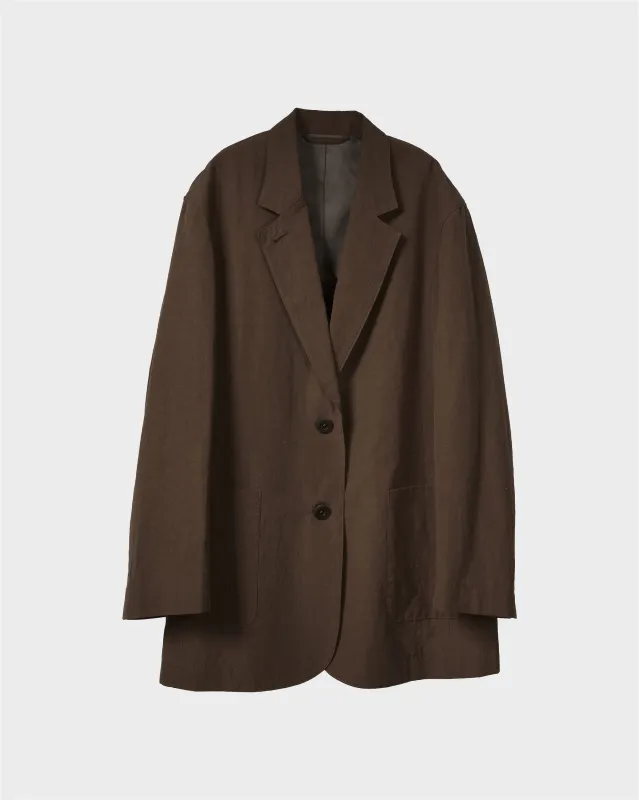 TWO BUTTON BLAZER IN ESPRESSO made by Sayaka Davis
