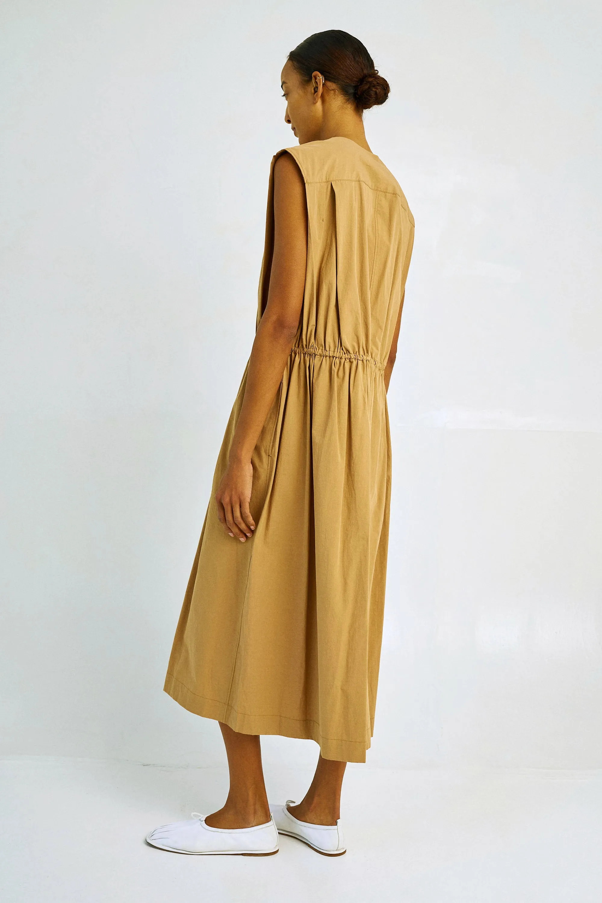 Drawstring Waist Dress in Tan Brown sold by Sayaka Davis product image thumbnail 3