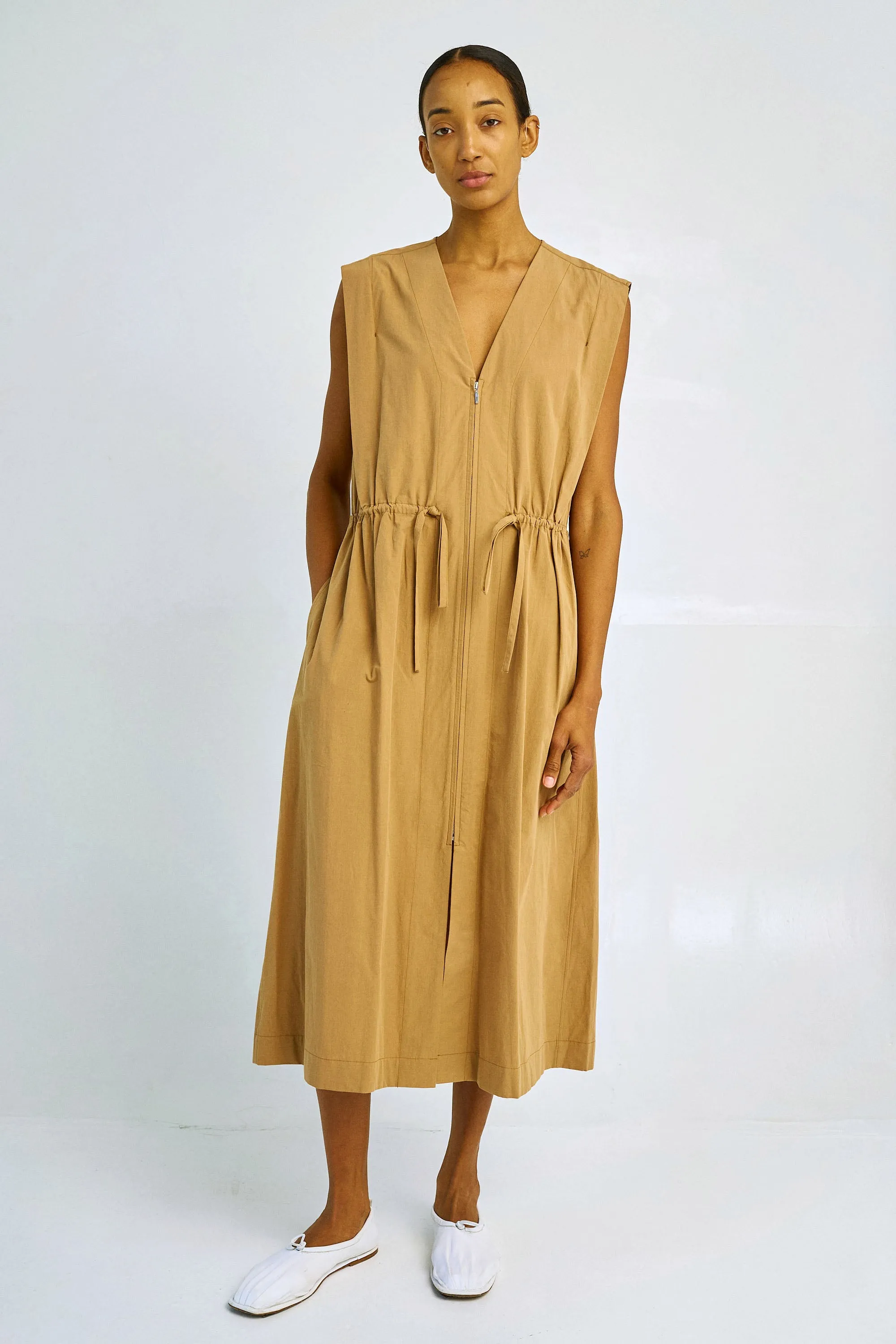 Drawstring Waist Dress in Tan Brown sold by Sayaka Davis product image thumbnail 2
