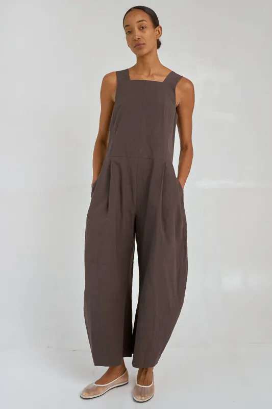 Strap Jumpsuit in Espresso made by Sayaka Davis