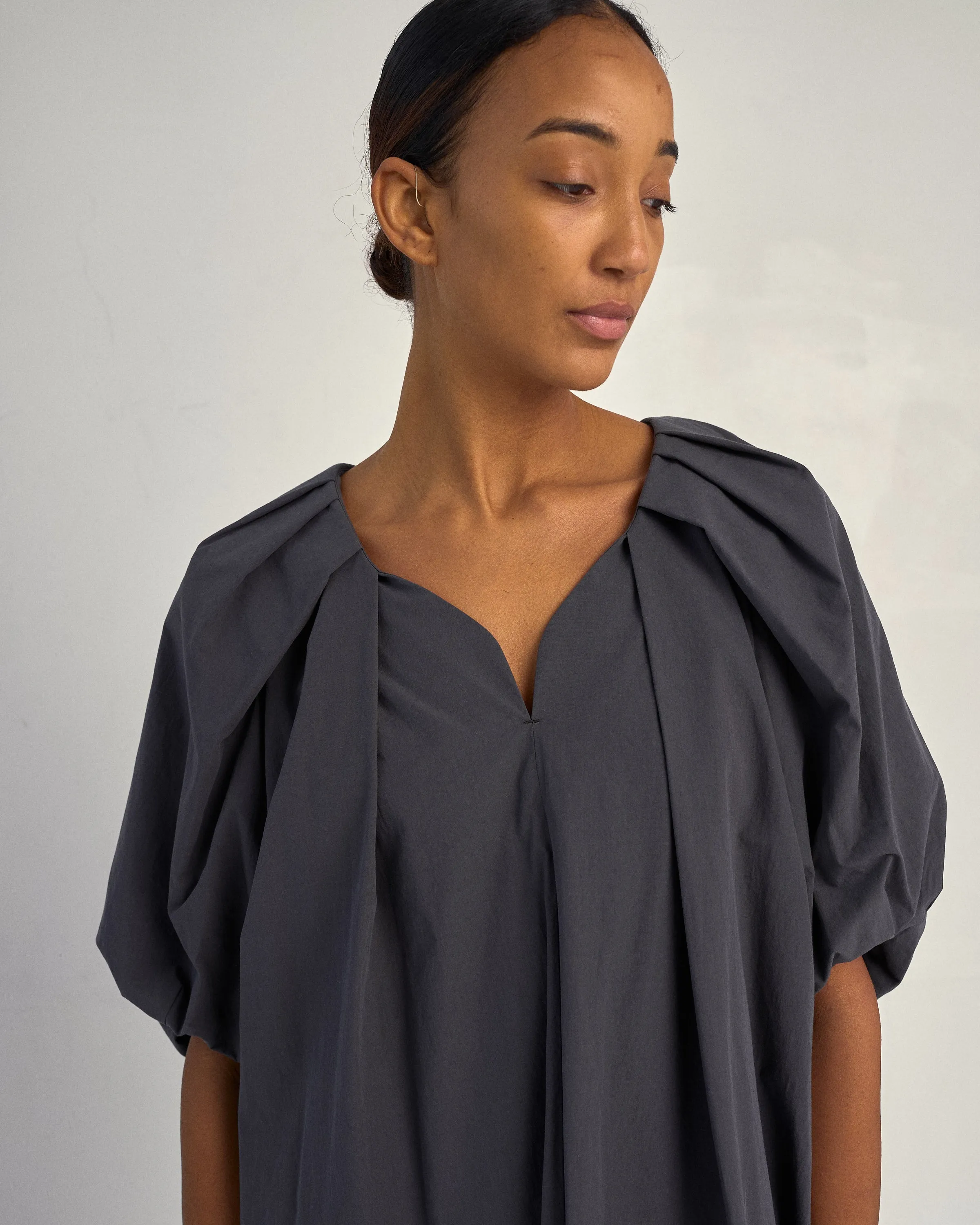 Tucked Cocoon Dress in Nori sold by Sayaka Davis product image thumbnail 3