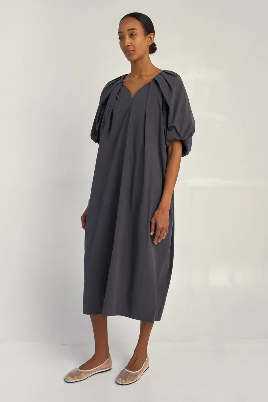Tucked Cocoon Dress in Nori made by Sayaka Davis