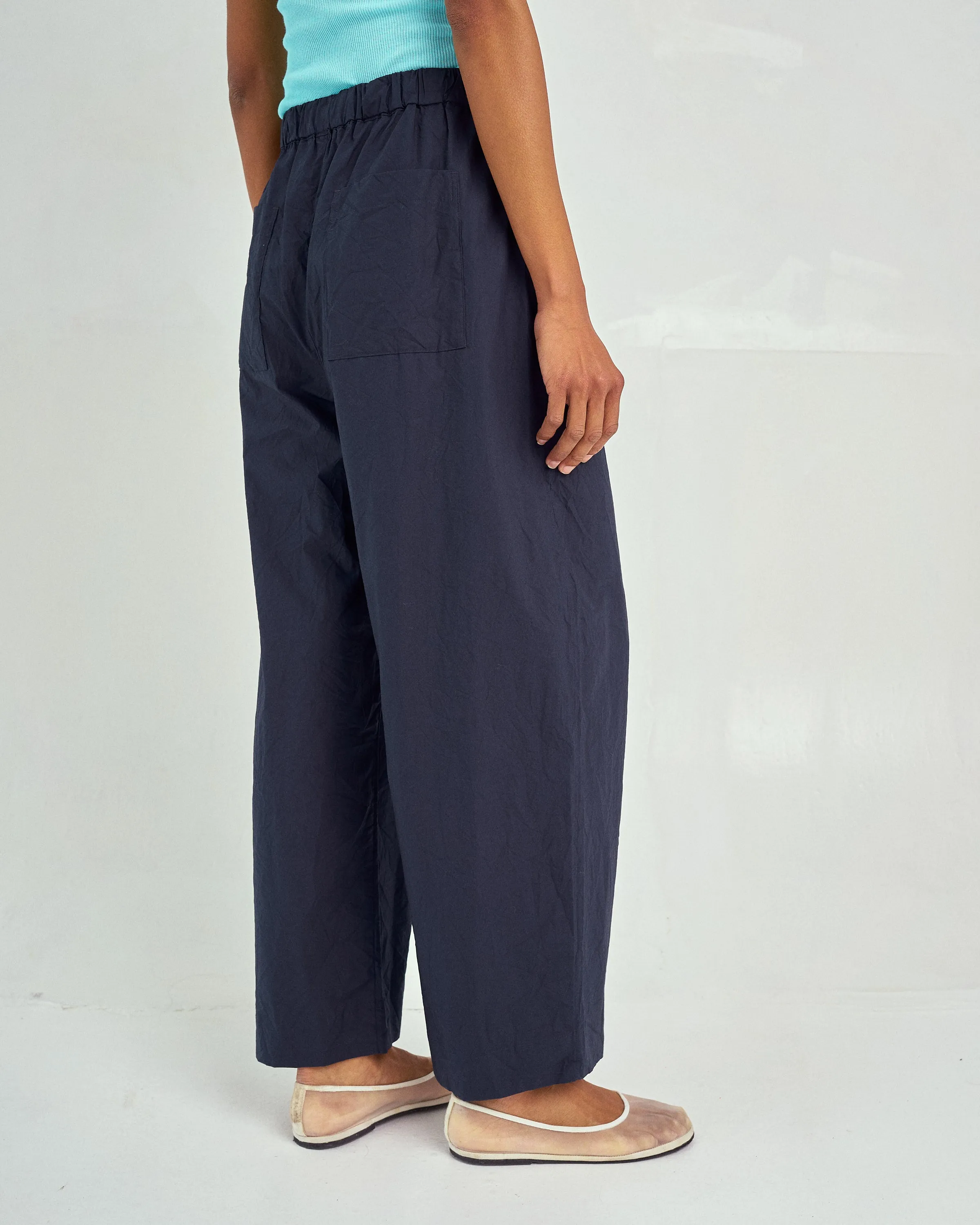 TUCKED PULL-ON PANTS IN NAVY sold by Sayaka Davis product image thumbnail 4