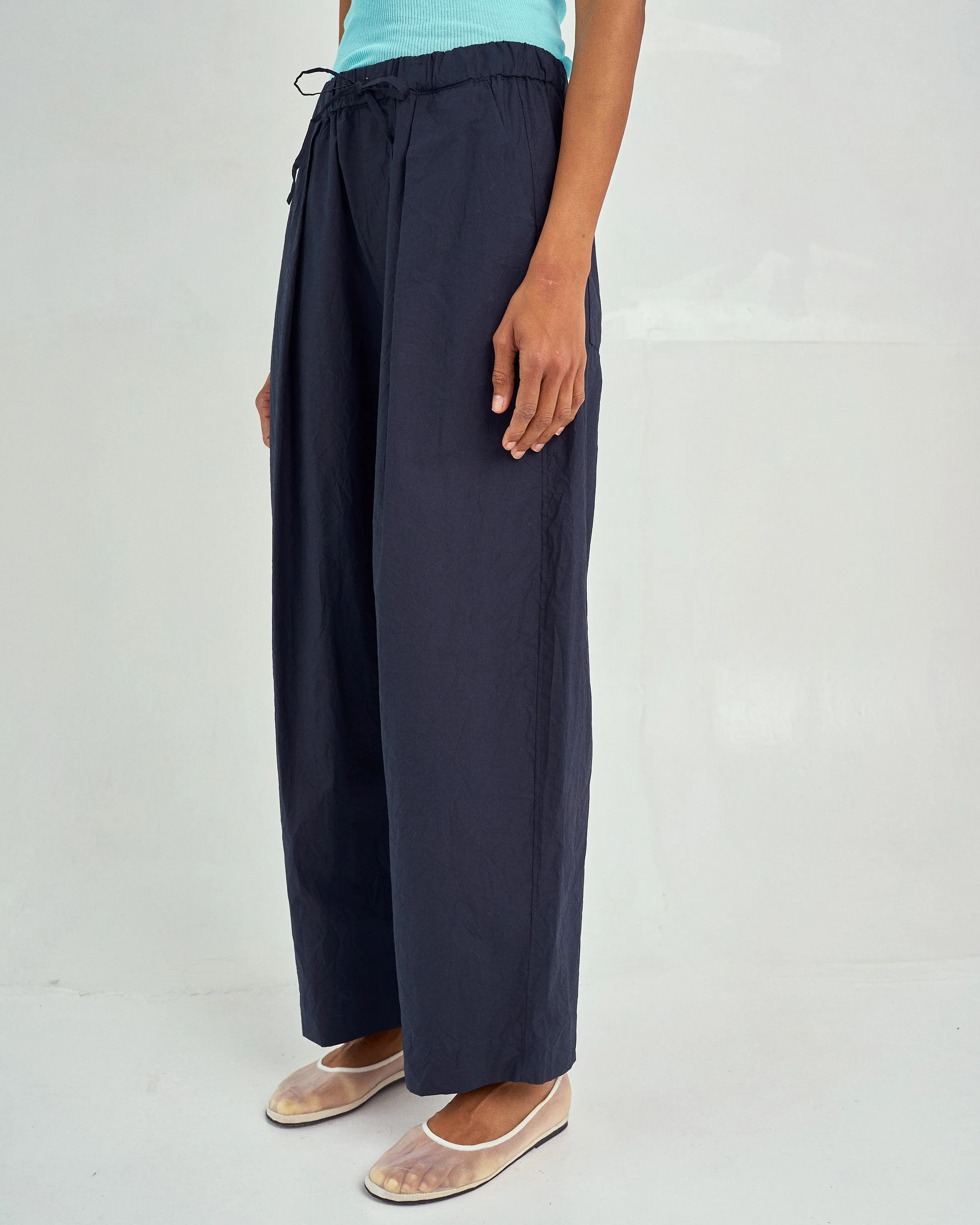 TUCKED PULL-ON PANTS IN NAVY sold by Sayaka Davis product image thumbnail 2
