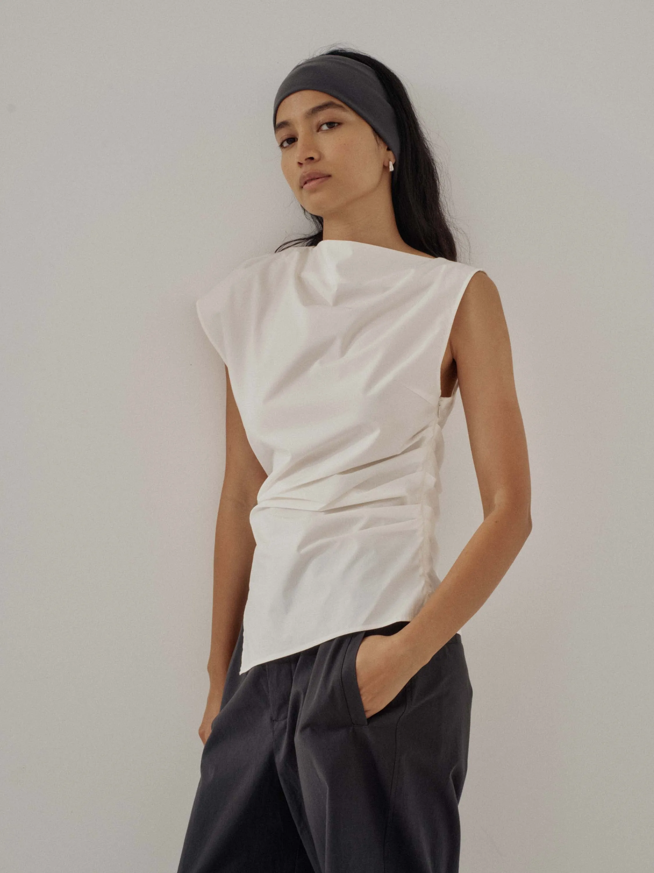 Us Pre Asymmetrical Top in White sold by Sayaka Davis