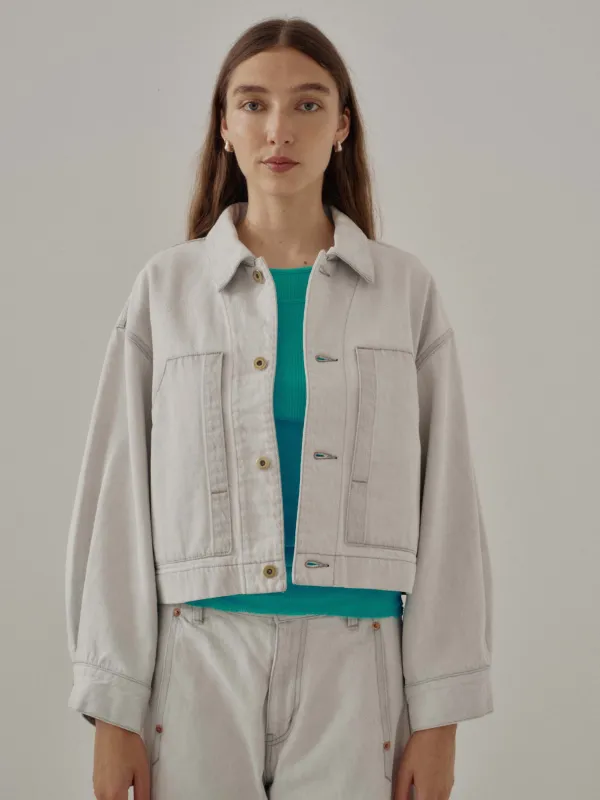 Us Pre Cropped Jacket in Misty Gray made by Sayaka Davis