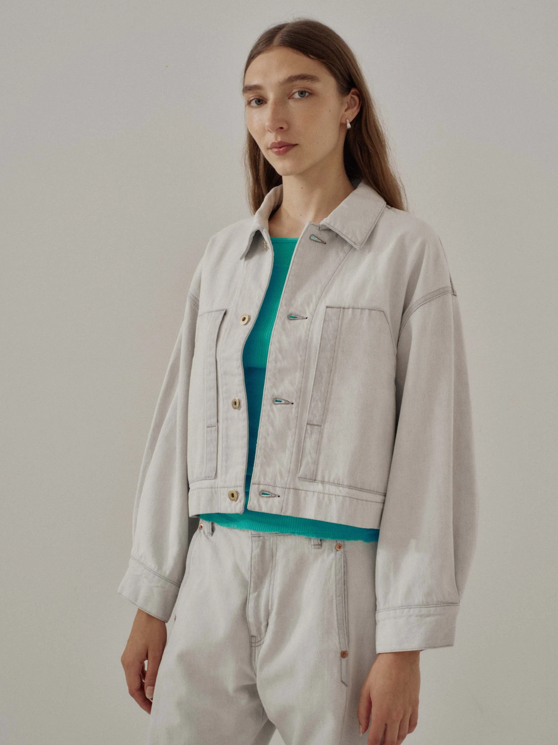 Us Pre Cropped Jacket in Misty Gray sold by Sayaka Davis product image thumbnail 2