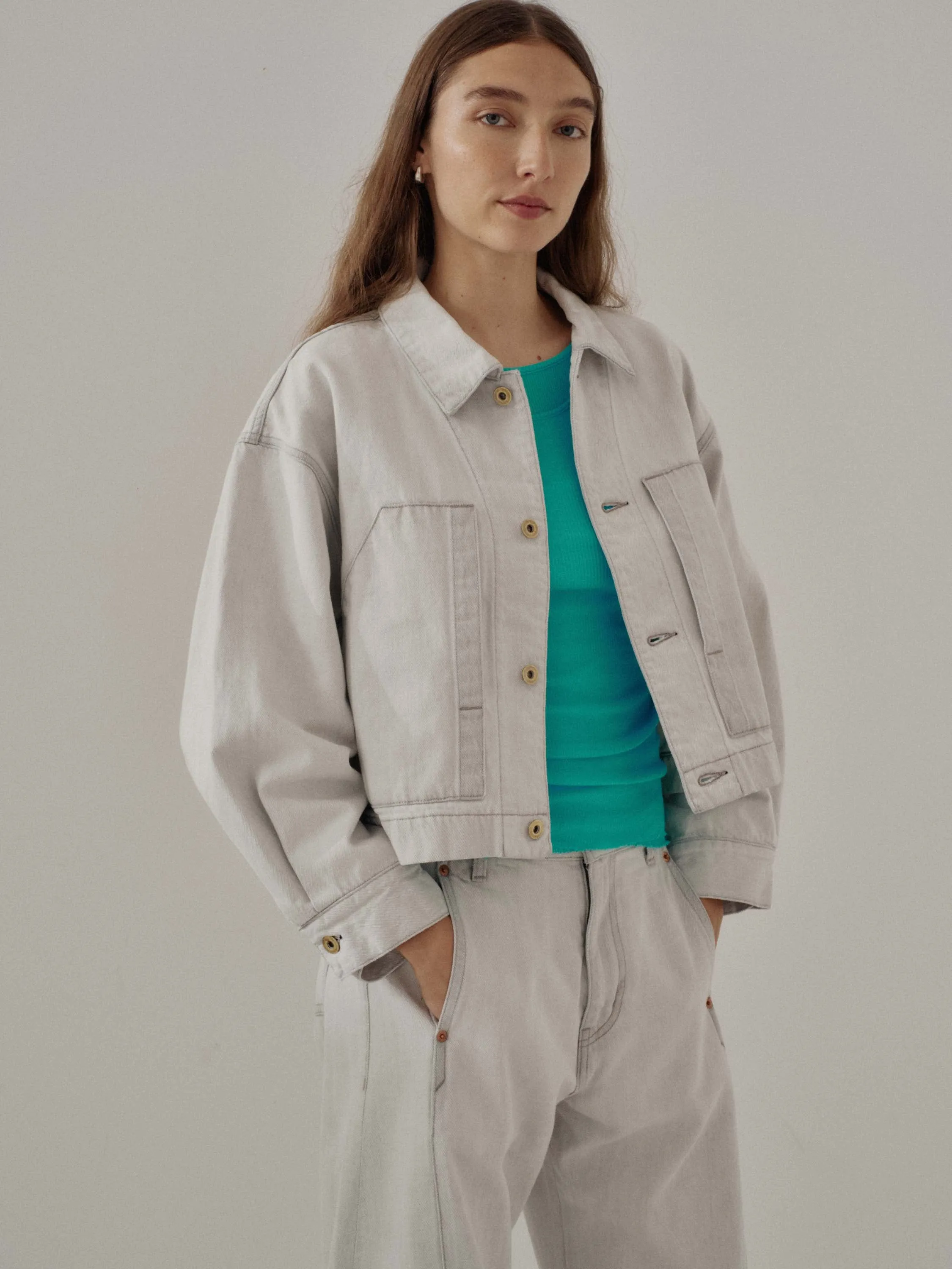 Us Pre Cropped Jacket in Misty Gray sold by Sayaka Davis product image thumbnail 3