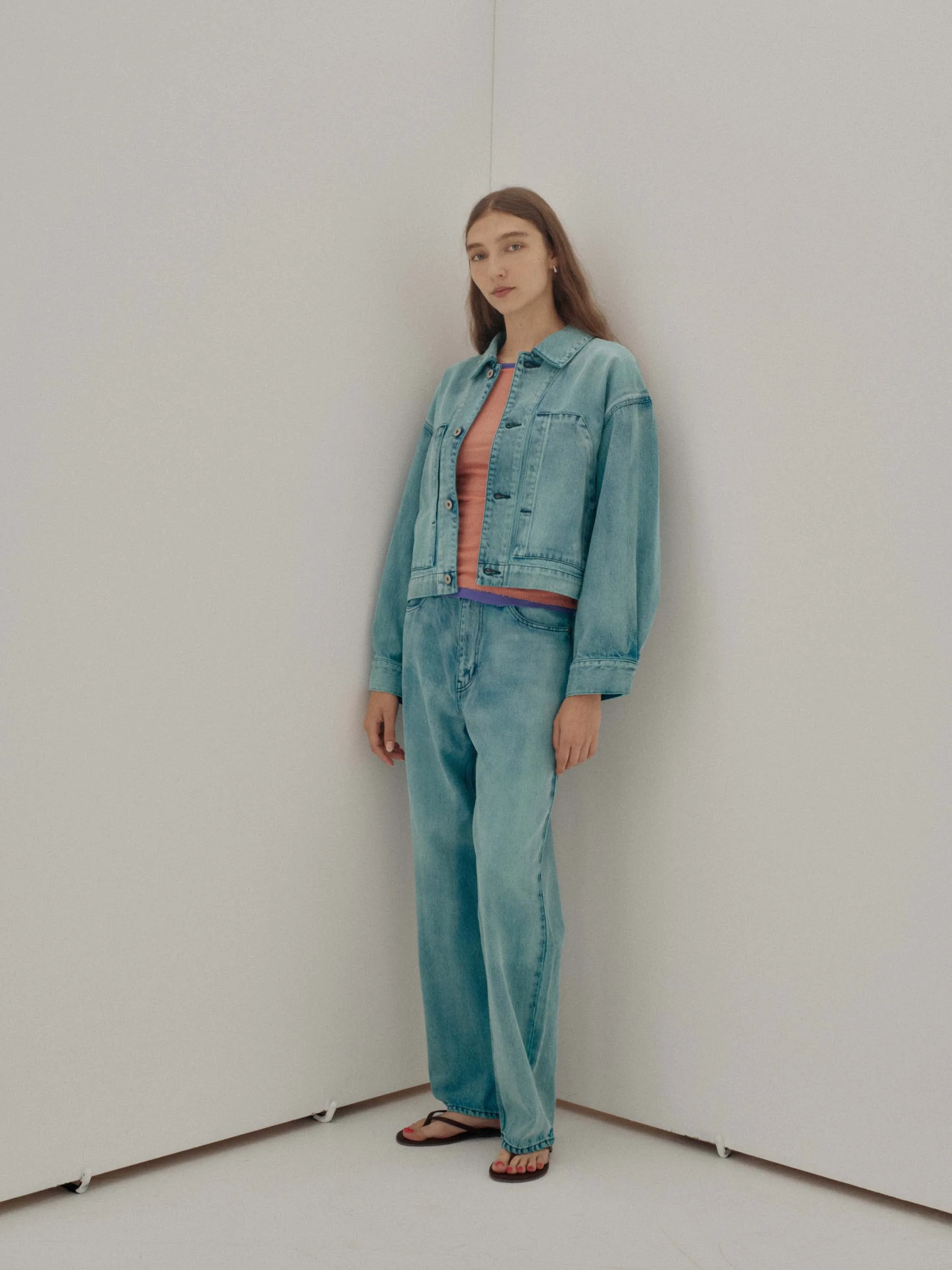 Us Pre Cropped Jacket in Aqua sold by Sayaka Davis product image thumbnail 5