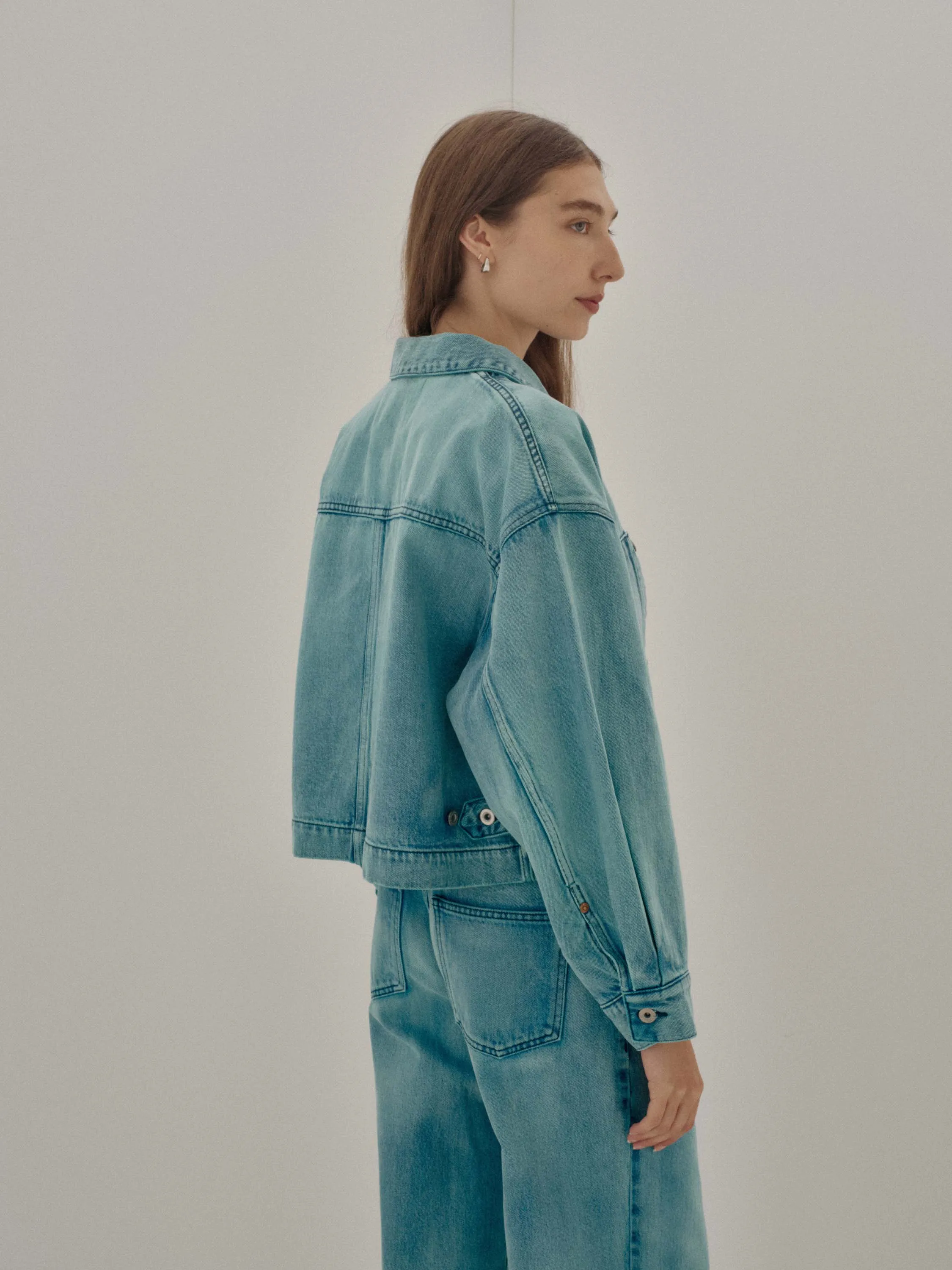 Us Pre Cropped Jacket in Aqua sold by Sayaka Davis product image thumbnail 3