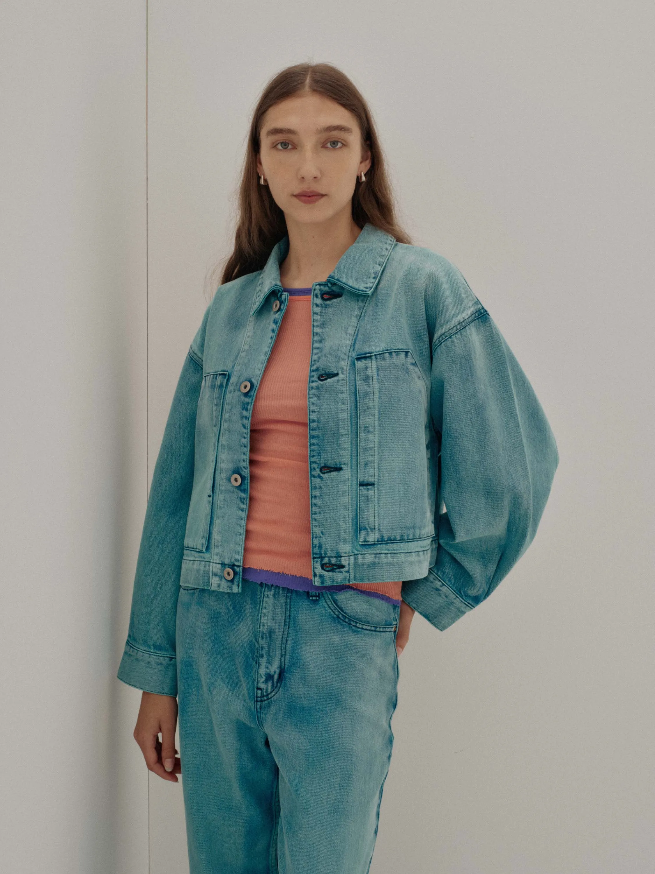 Us Pre Cropped Jacket in Aqua sold by Sayaka Davis product image thumbnail 2