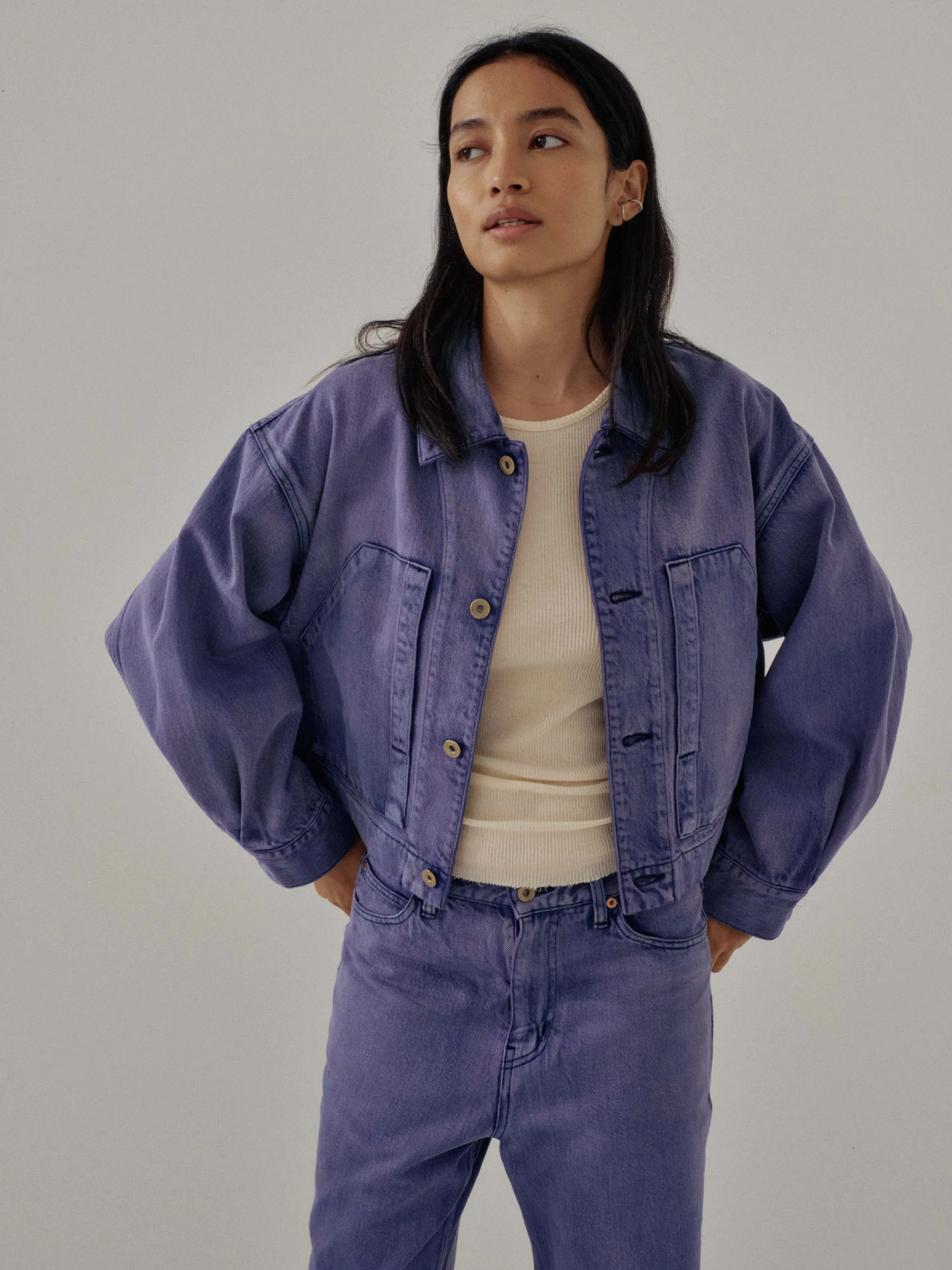 Us Pre Cropped Jacket in Periwinkle sold by Sayaka Davis
