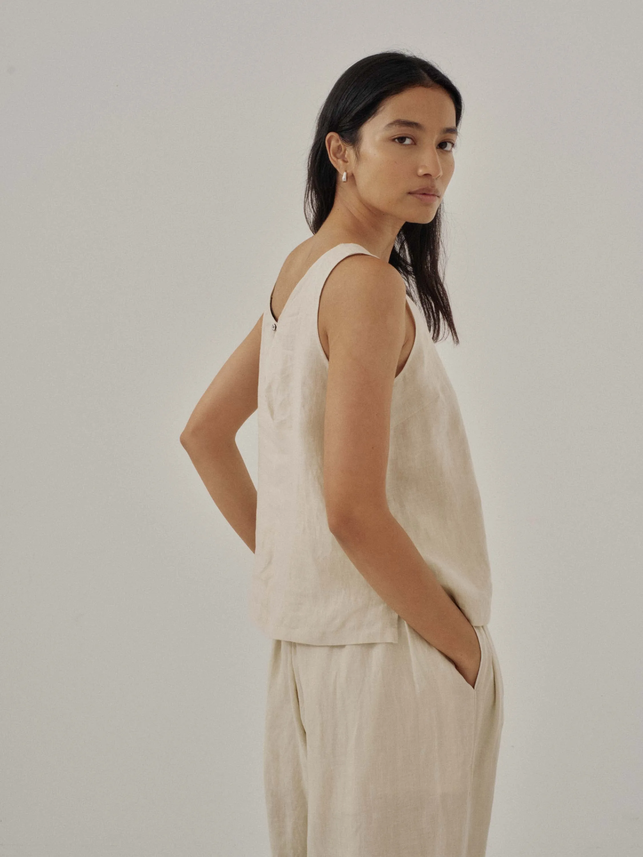 Us Pre Linen Tank in Hay sold by Sayaka Davis product image thumbnail 4