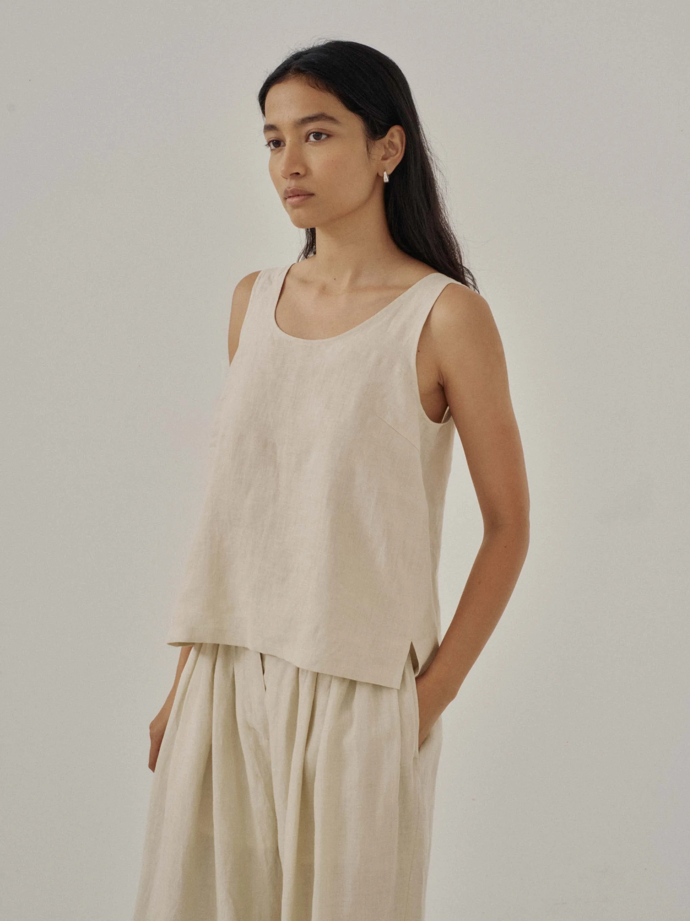 Us Pre Linen Tank in Hay sold by Sayaka Davis product image thumbnail 2