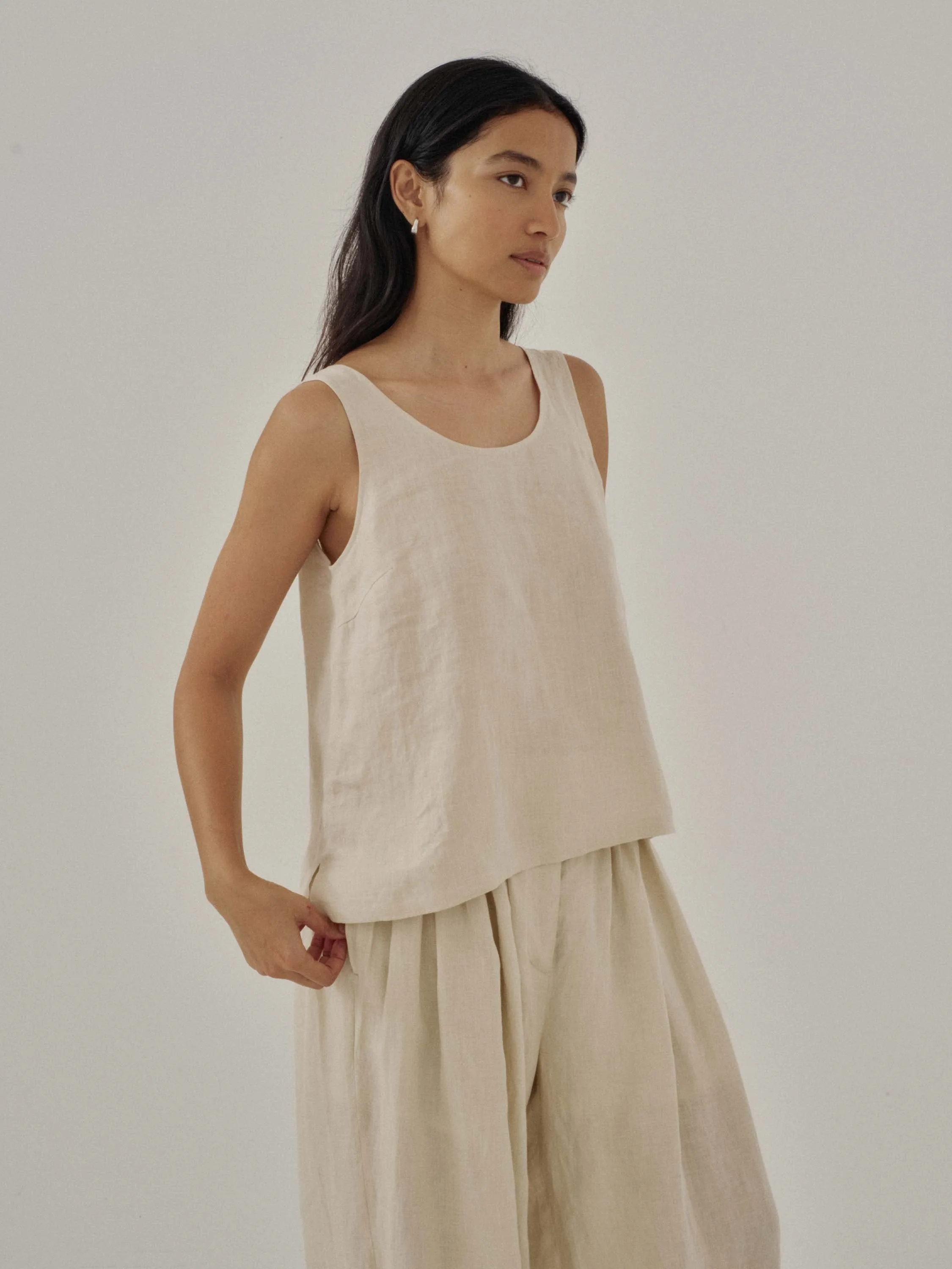 Us Pre Linen Tank in Hay sold by Sayaka Davis product image thumbnail 3